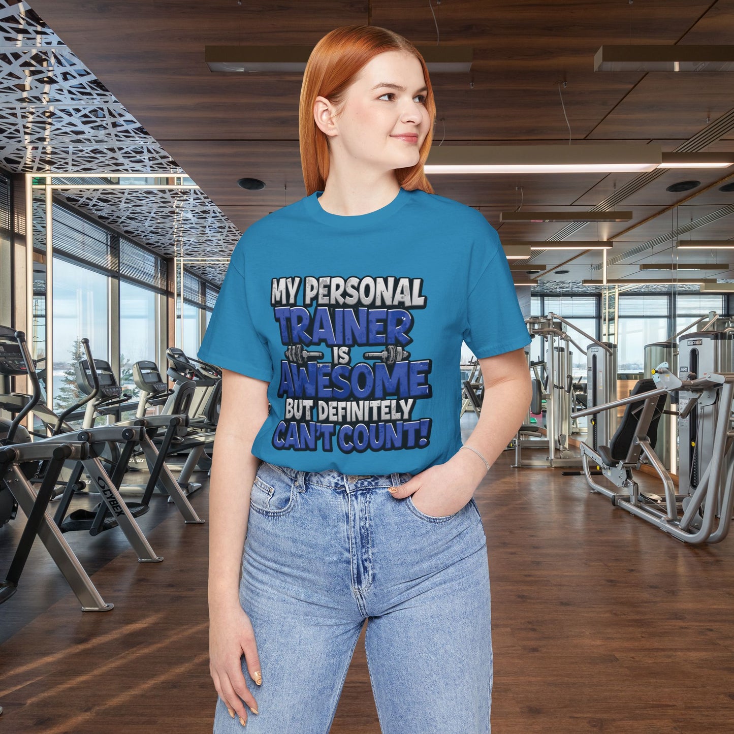 Funny - My Personal Trainer Is Awesome But Definitely Can’t Count! Tee - Great Gift for Fitness Lovers - Gym Humor Shirt - Workout Apparel - Personal Trainer Gift - Fitness Motivation Tee - XS - 4XL
