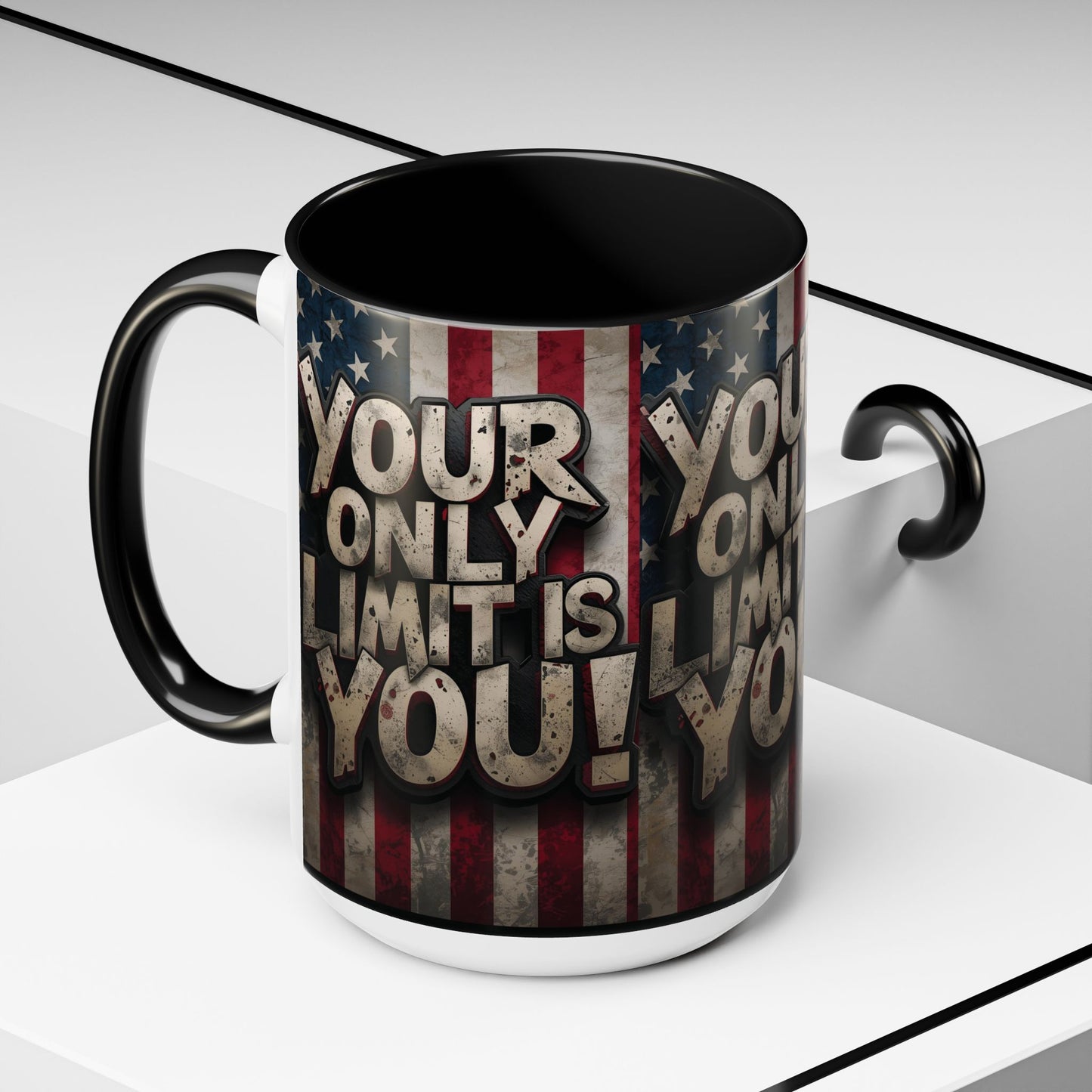 Patriotic Coffee Mug - Motivational Quote - Your Only Limit Is You!, - Perfect Gift for Veterans, Independence Day, Coffee Lovers, Inspirational Decor
