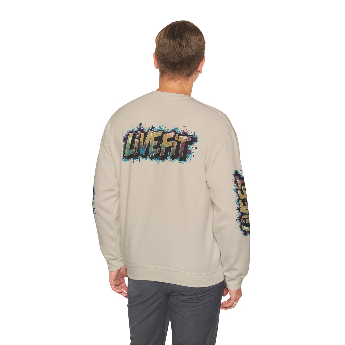 Live Fit Crewneck Sweatshirt - Trendy Fitness Apparel - Unisex Casual Wear - Sports Gift - Workout Fashion - Street Style Sweatshirt -