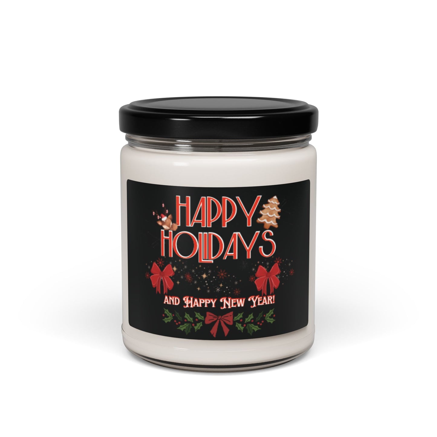 💥Happy Holidays Christmas Scented Soy Candles 9oz 💥 9 Different Aromatic Scents 💥1 Unscented 💥Eco-friendly 💥 Burn Time 50-60 Hours 💥Cinnamon - Vanilla - Clean Cotton - Apple Harvest +