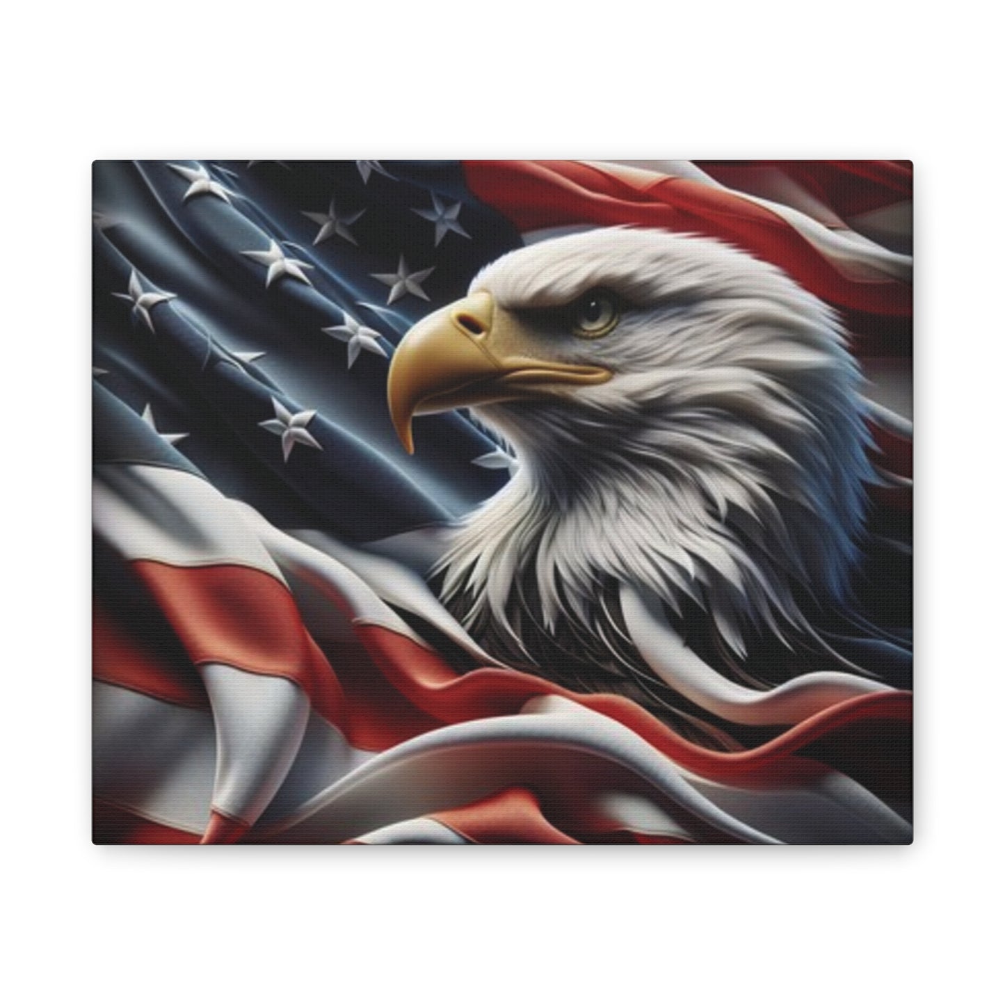 Patriotic Canvas Wall Art, American Eagle & Flag Print, Home Decor for Veterans, Memorial Day, Independence Day, Gifts