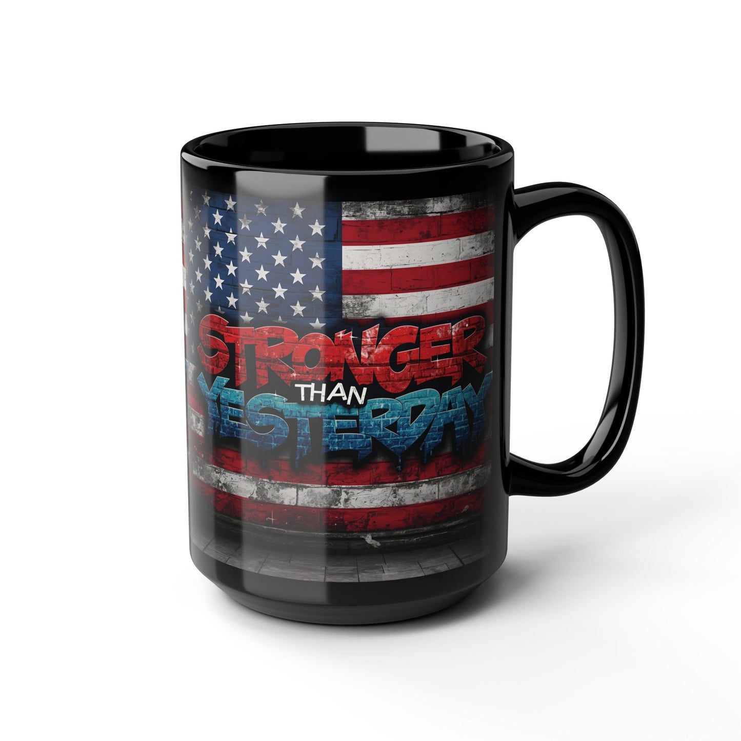 Motivational Mug for Fitness Enthusiasts, Inspirational Coffee Cup, Strength Reminder Gift, Gym Love Mug, USA Flag Design