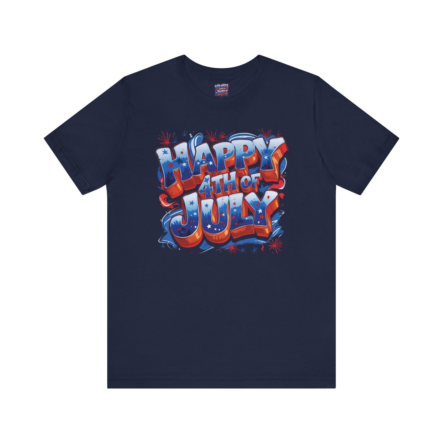 Happy 4th Of July, Print Design T-Shirt, Independence Day, American Flag, Bald Eagle, Red White Blue