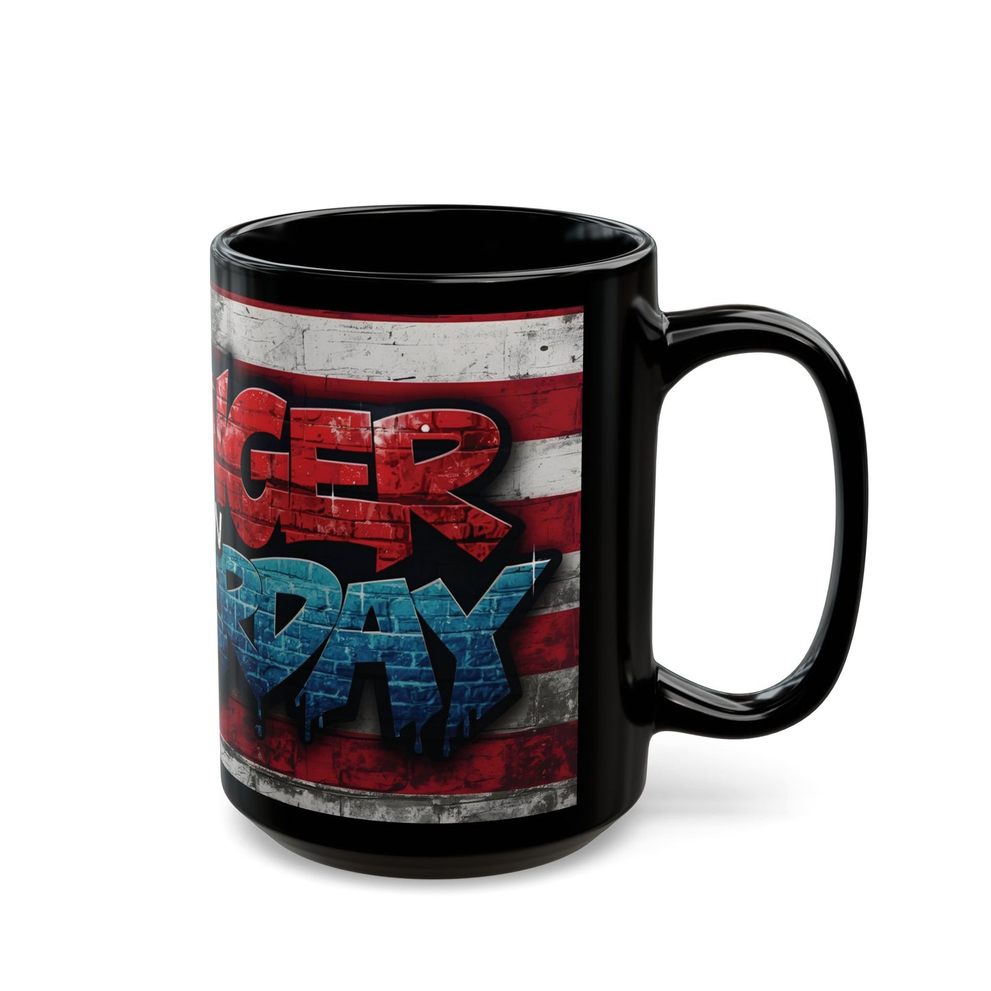 Eye-Catching - Motivational Patriotic Mug - Stronger Than Yesterday - Fitness Lover Gift - July 4th Independence Day Cup, 11oz