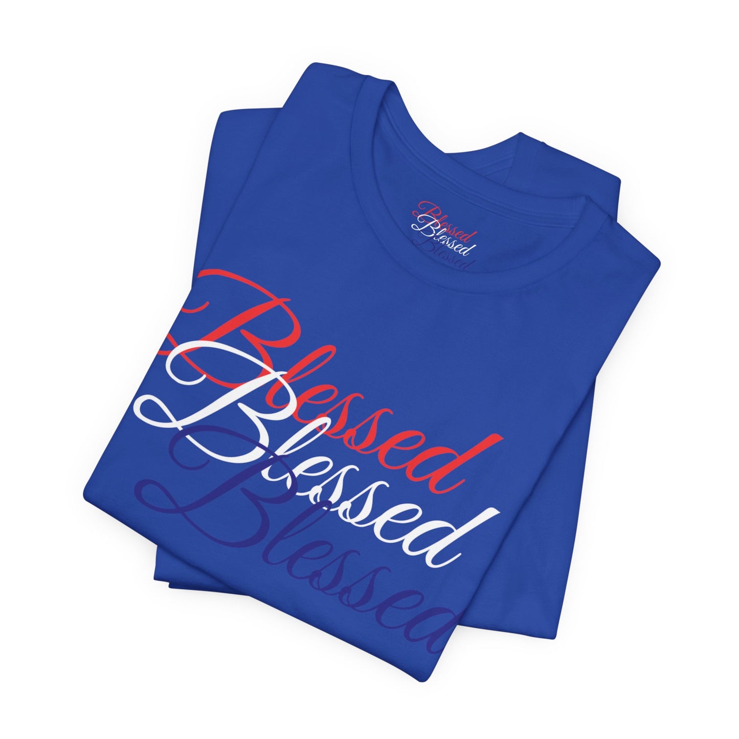 Red White Blue Blessed Design Unisex Tee