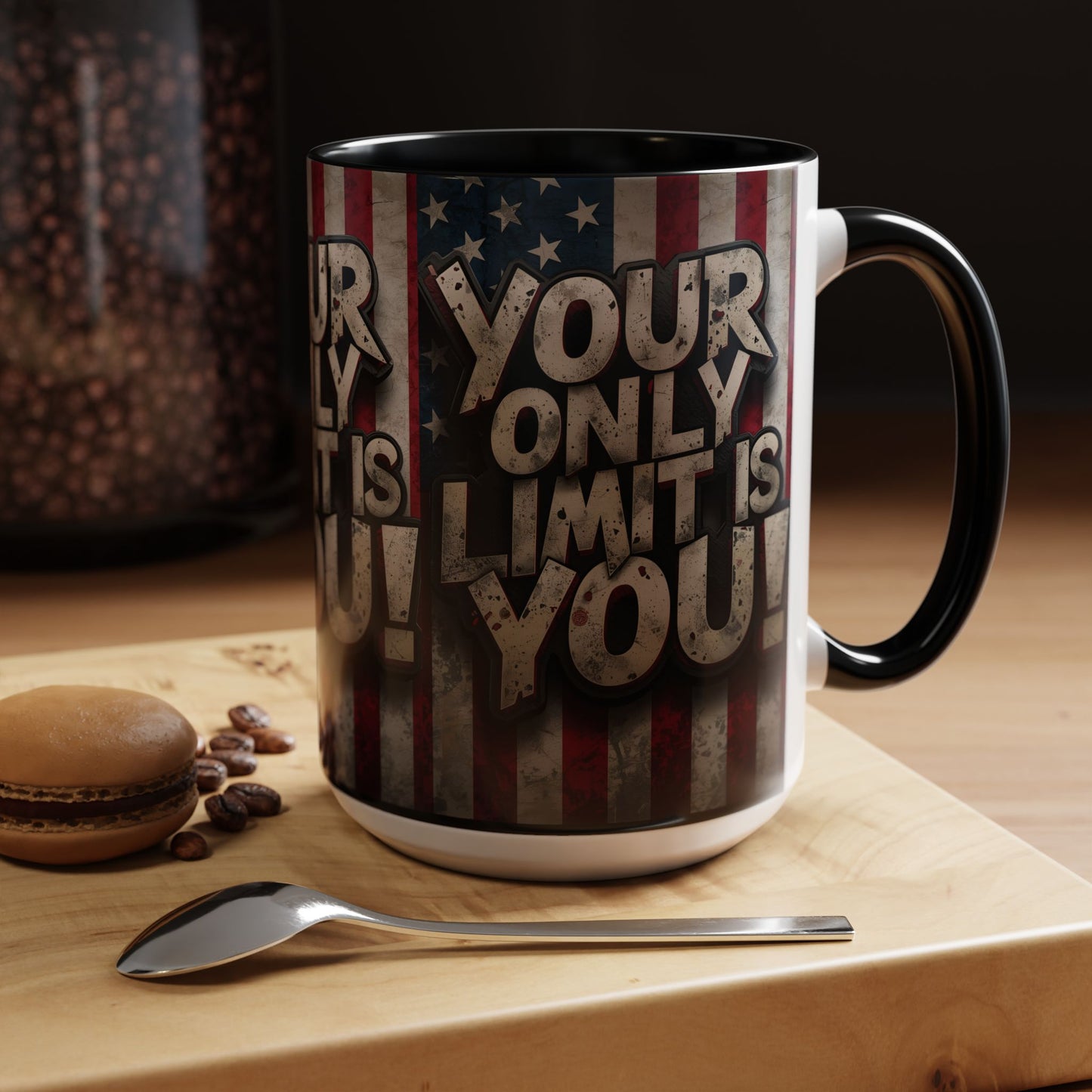 Patriotic Coffee Mug - Motivational Quote - Your Only Limit Is You!, - Perfect Gift for Veterans, Independence Day, Coffee Lovers, Inspirational Decor