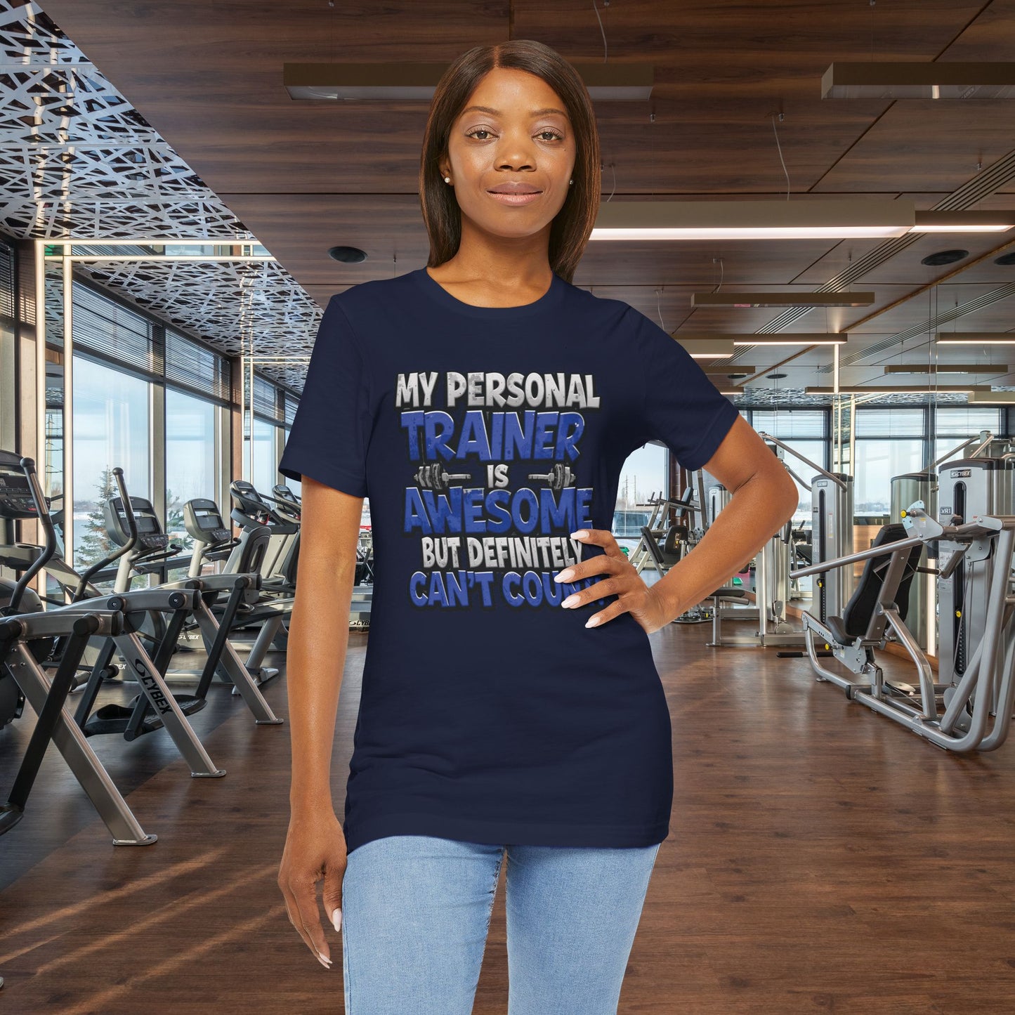 Funny - My Personal Trainer Is Awesome But Definitely Can’t Count! Tee - Great Gift for Fitness Lovers - Gym Humor Shirt - Workout Apparel - Personal Trainer Gift - Fitness Motivation Tee - XS - 4XL