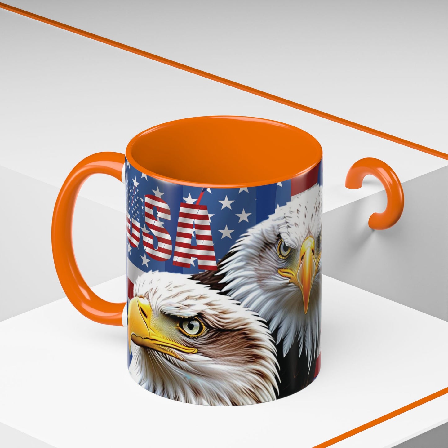 πΊπΈ Eye-Catching πΊπΈ Patriotic πΊπΈ Bald Eagle πΊπΈ Red White & Blue πΊπΈ USA πΊπΈ Accent Coffee Mug πΊπΈπΊπΈ 11oz & πΊπΈ 15oz πΊπΈ Sizes πΊπΈ 8 Color Options πΊπΈ Red πΊπΈ Black πΊπΈ Light Blue πΊπΈ Yellow πΊπΈ Orange πΊπΈ Navy πΊπΈ Pink πΊπΈ Purple