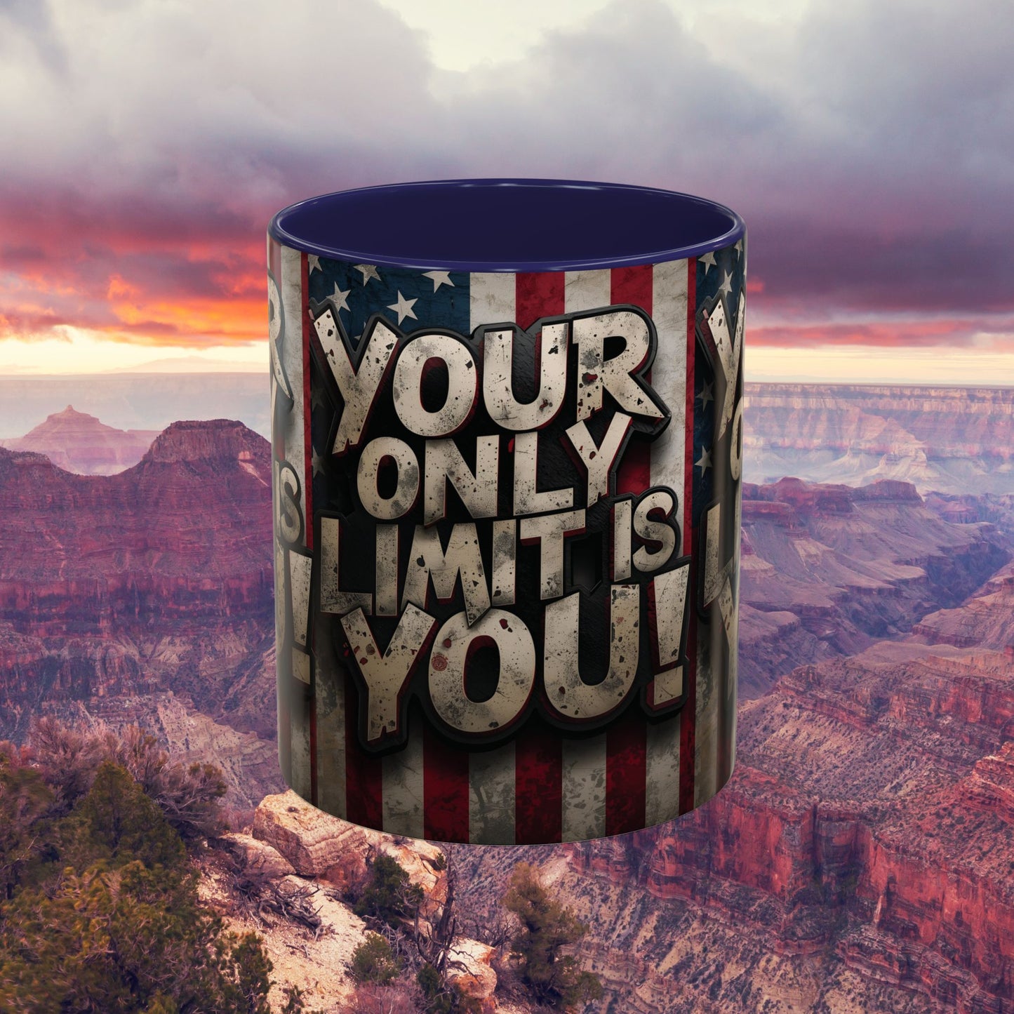 Patriotic Coffee Mug - Motivational Quote - Your Only Limit Is You!, - Perfect Gift for Veterans, Independence Day, Coffee Lovers, Inspirational Decor