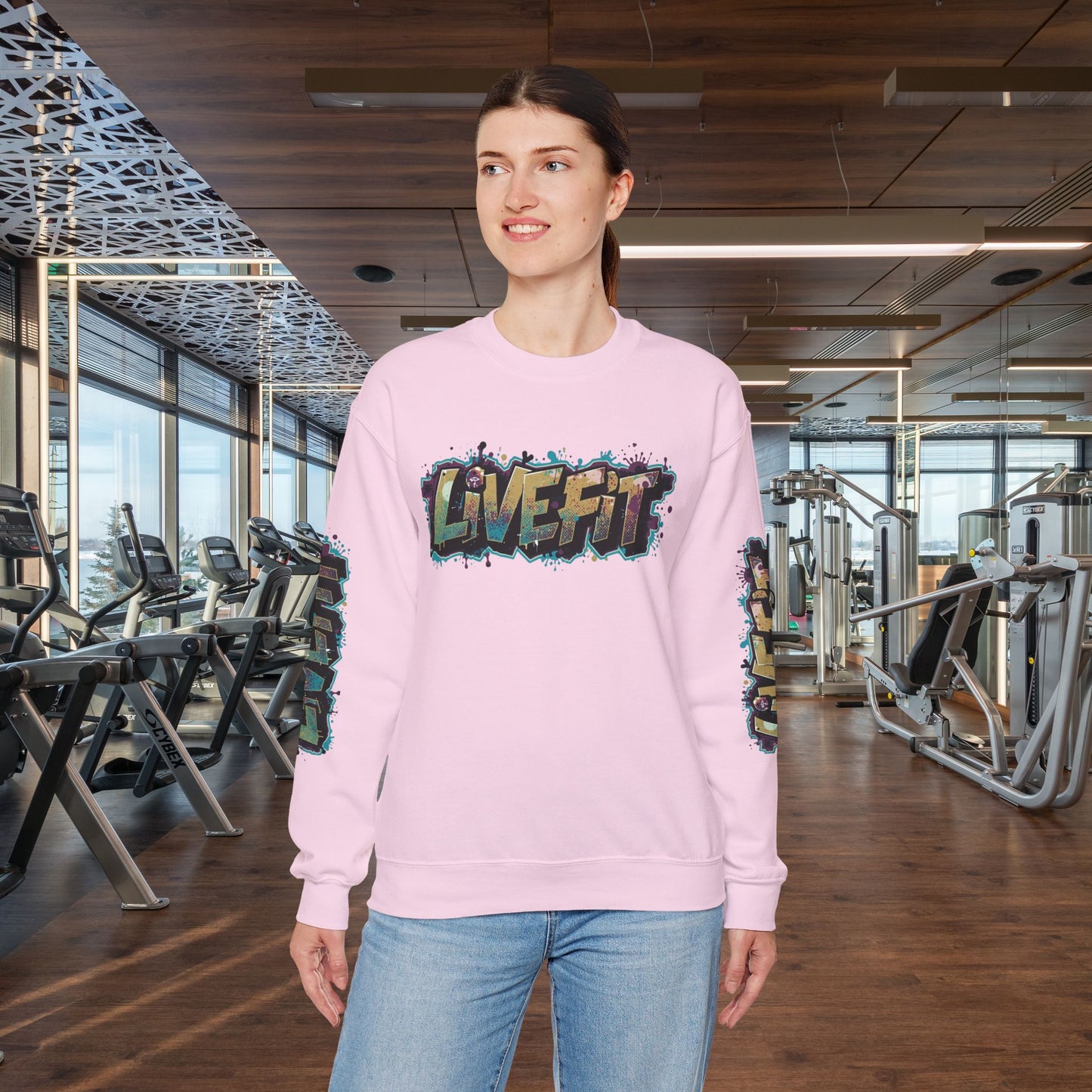 Live Fit Crewneck Sweatshirt - Trendy Fitness Apparel - Unisex Casual Wear - Sports Gift - Workout Fashion - Street Style Sweatshirt -