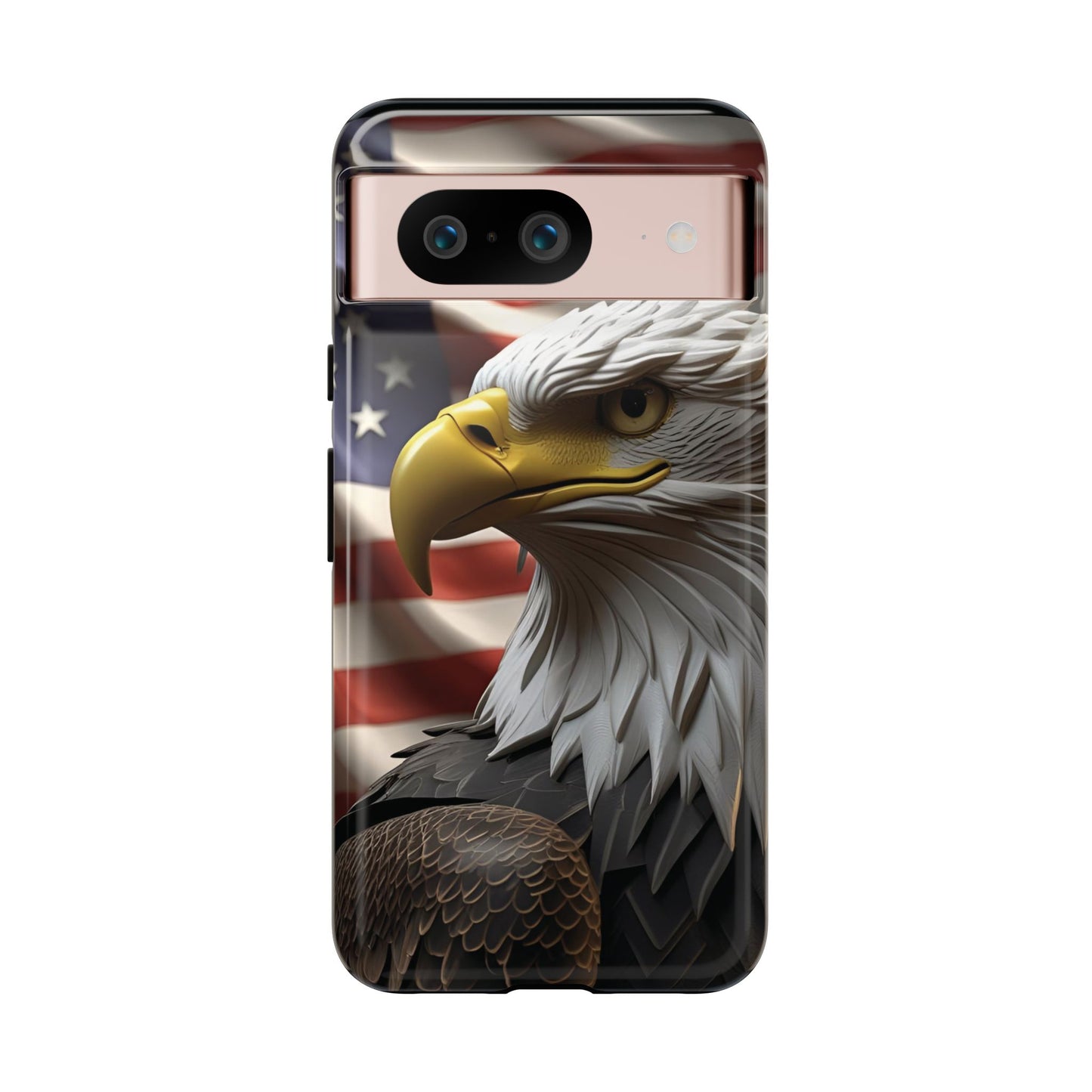 Tough Phone Cases - Patriotic - American Flag Eagle Design - Red White & Blue - Multiple Sizes -