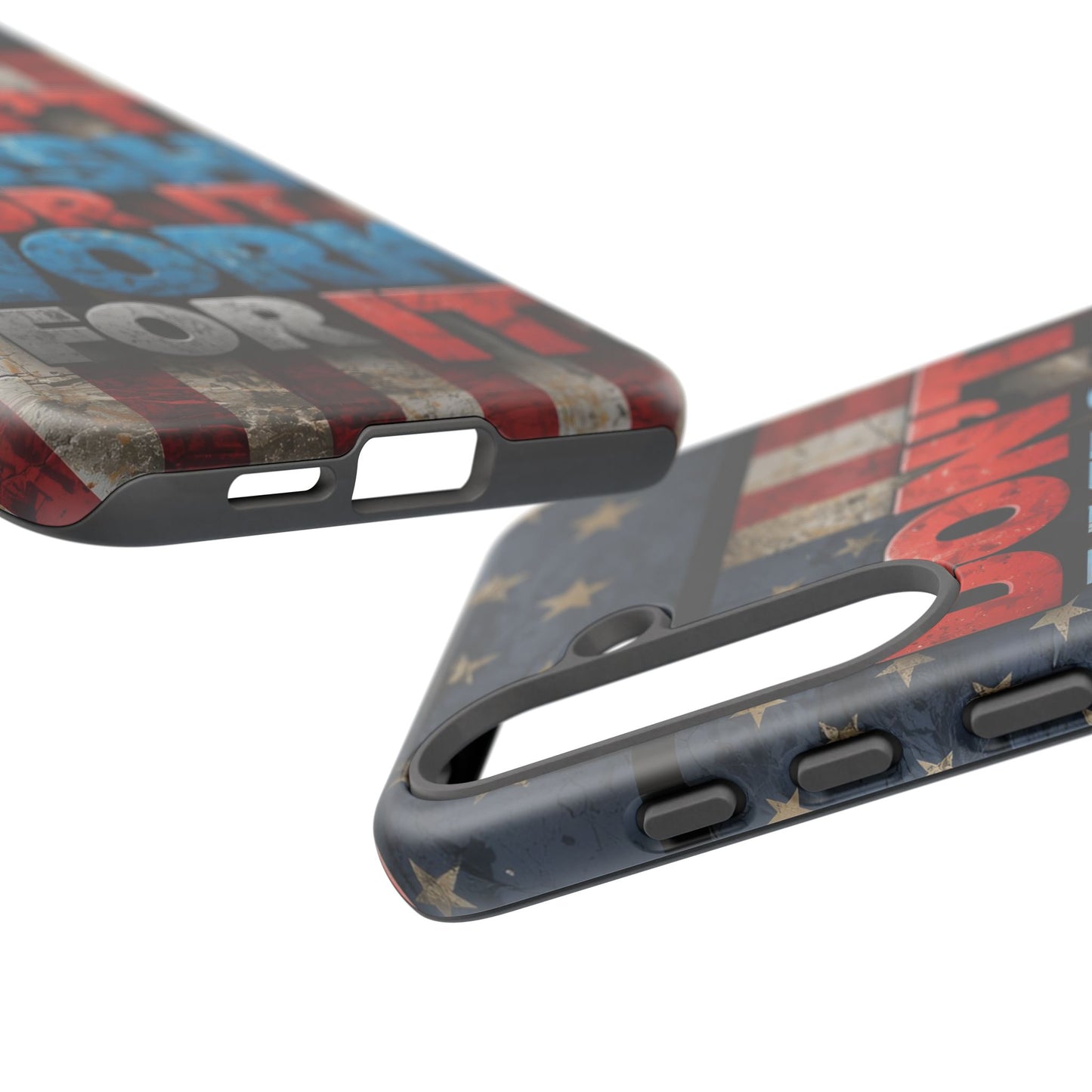 Motivational Phone Case - Don't Wish for It, Work for It | Patriotic Design, Gift for Fitness Lovers, USA Flag, Inspirational Decor