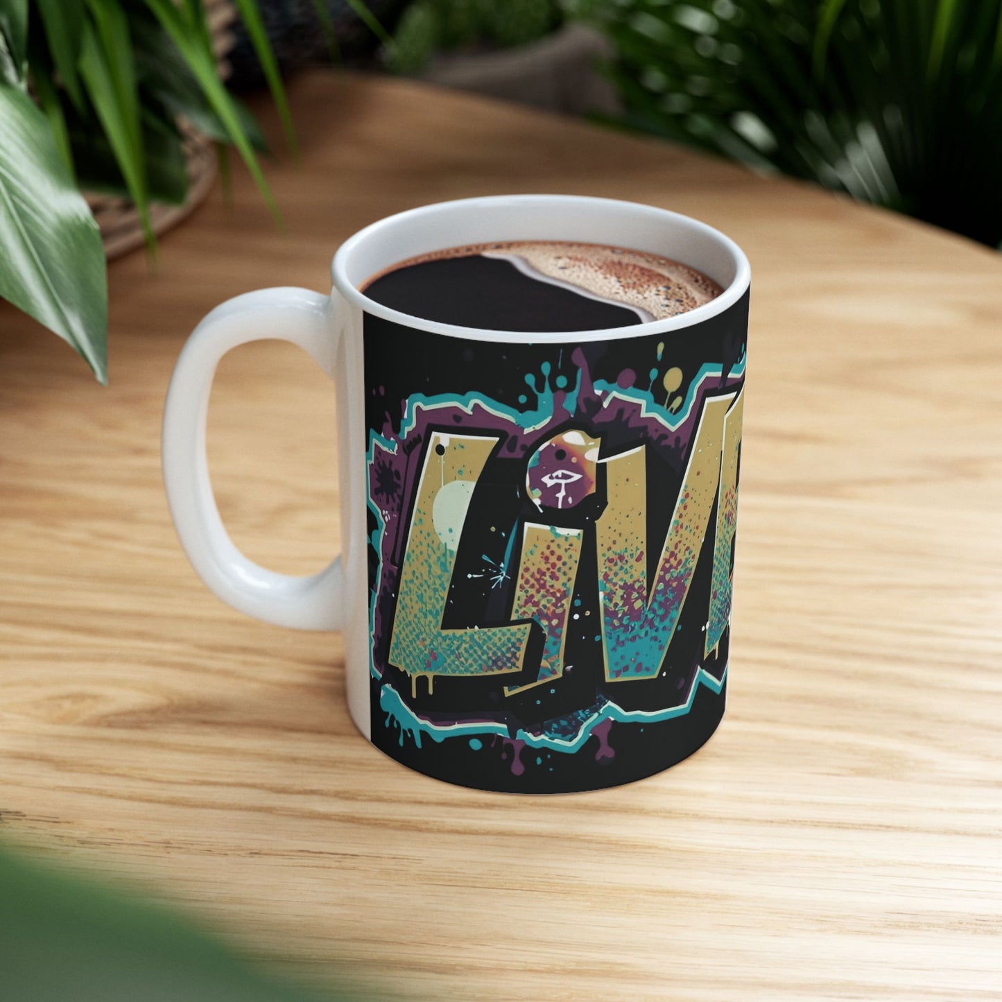 Vibrant - Live Fit Design - White Ceramic Mug - 2 Convenient Sizes - 11oz - 15oz -