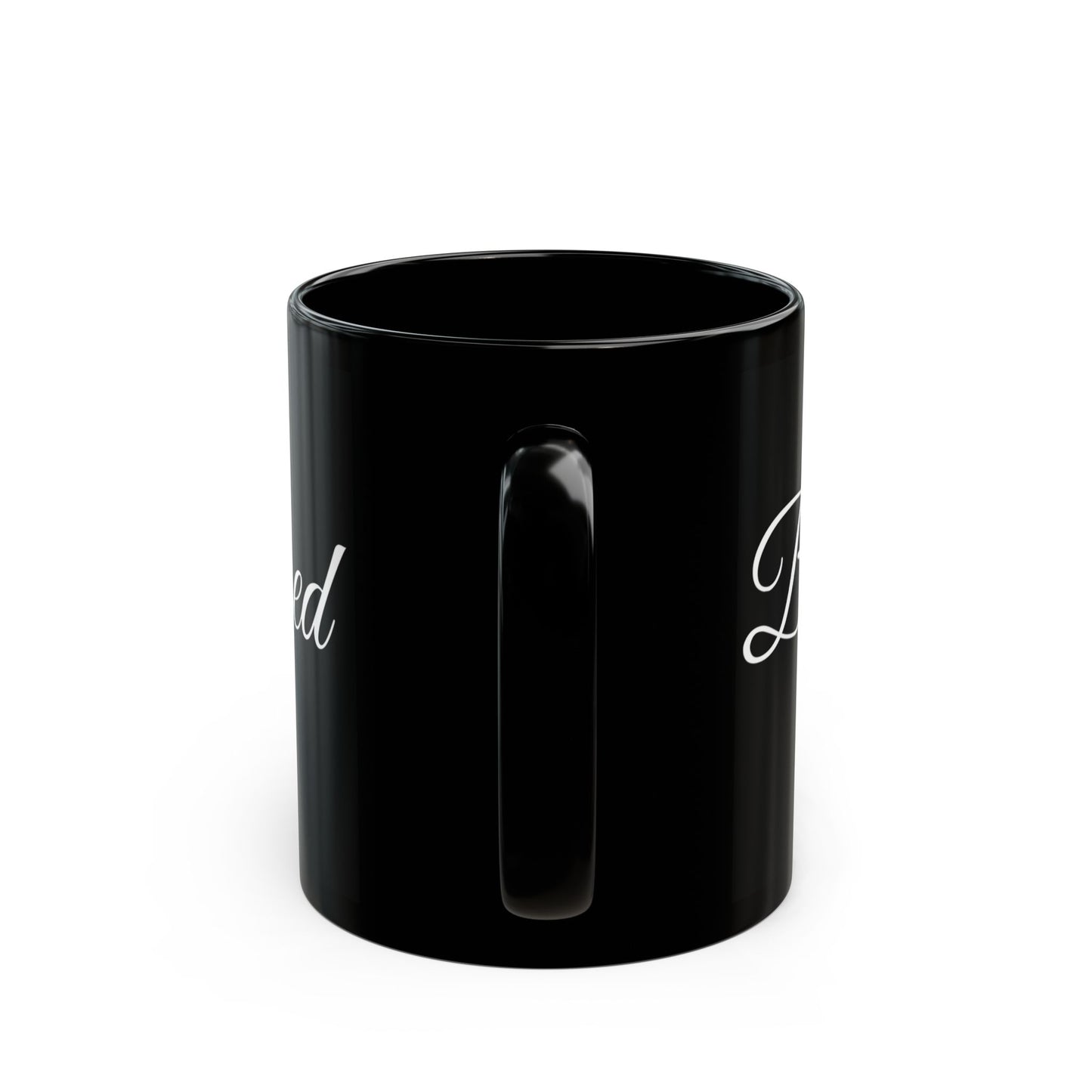 Inspirational Blessed White Print Black Mug 11oz & 15oz