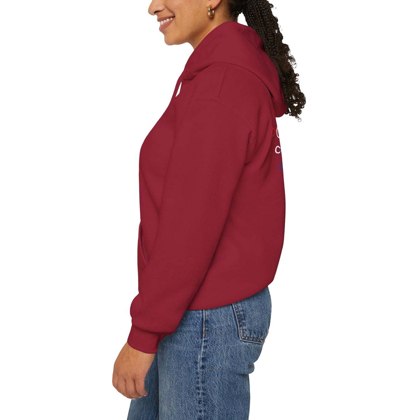Blessed Hoodie – Patriotic Red, White & Blue Unisex Pullover Sweatshirt with Front & Back Print – Cozy, Positive Vibes Gift