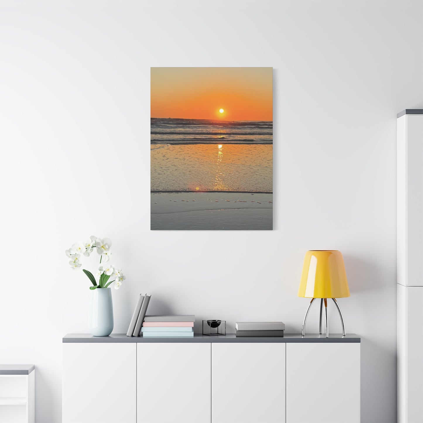 Stunning Sunset Beach Canvas Print, Ocean Decor, Wall Art, Home Decor, Coastal Artwork for Living Room