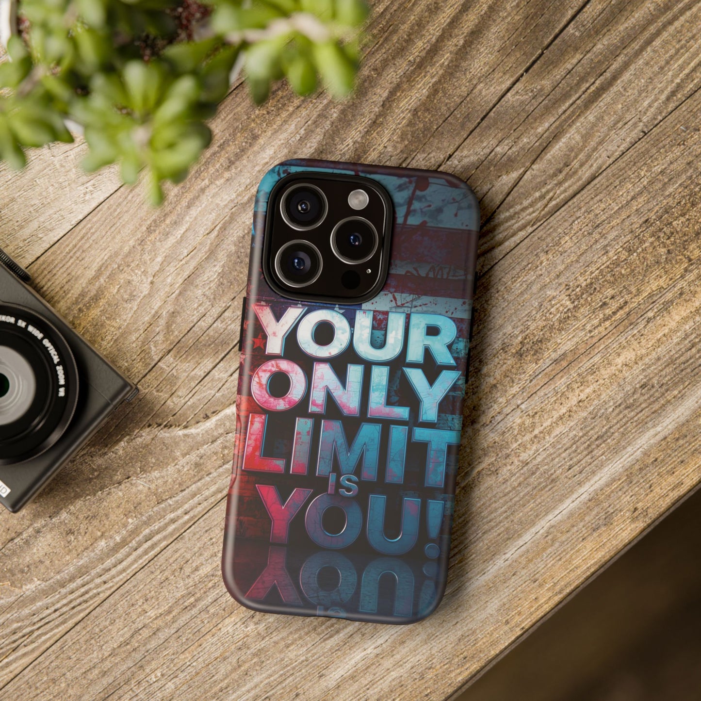 Tough Cases Phone Case -Your Only Limit Is You! Motivational Design, Inspirational Gift, Customizable Cover, USA Flag, Adventure Vibes