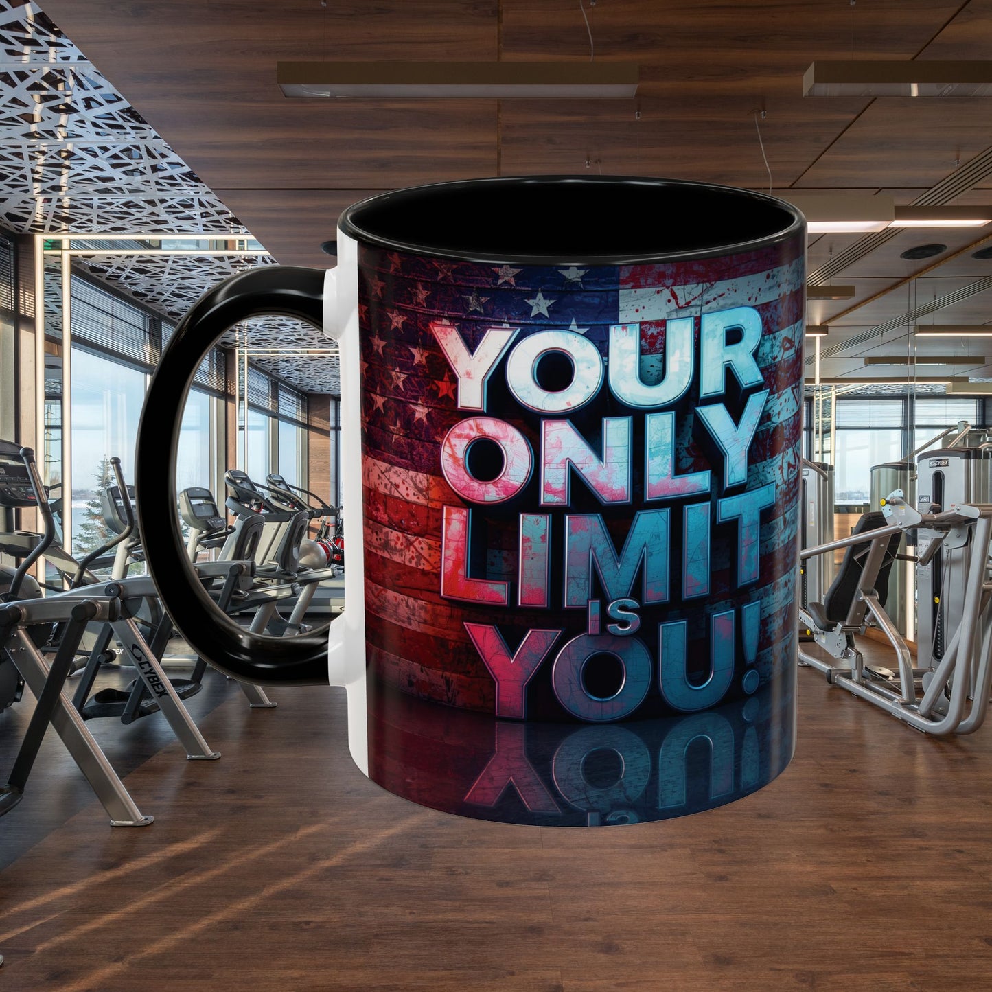 Motivational Accent Coffee Mug - Your Only Limit is You! Gift for Coffee Lovers, Inspirational Decor, Office Mug, Patriot Gift