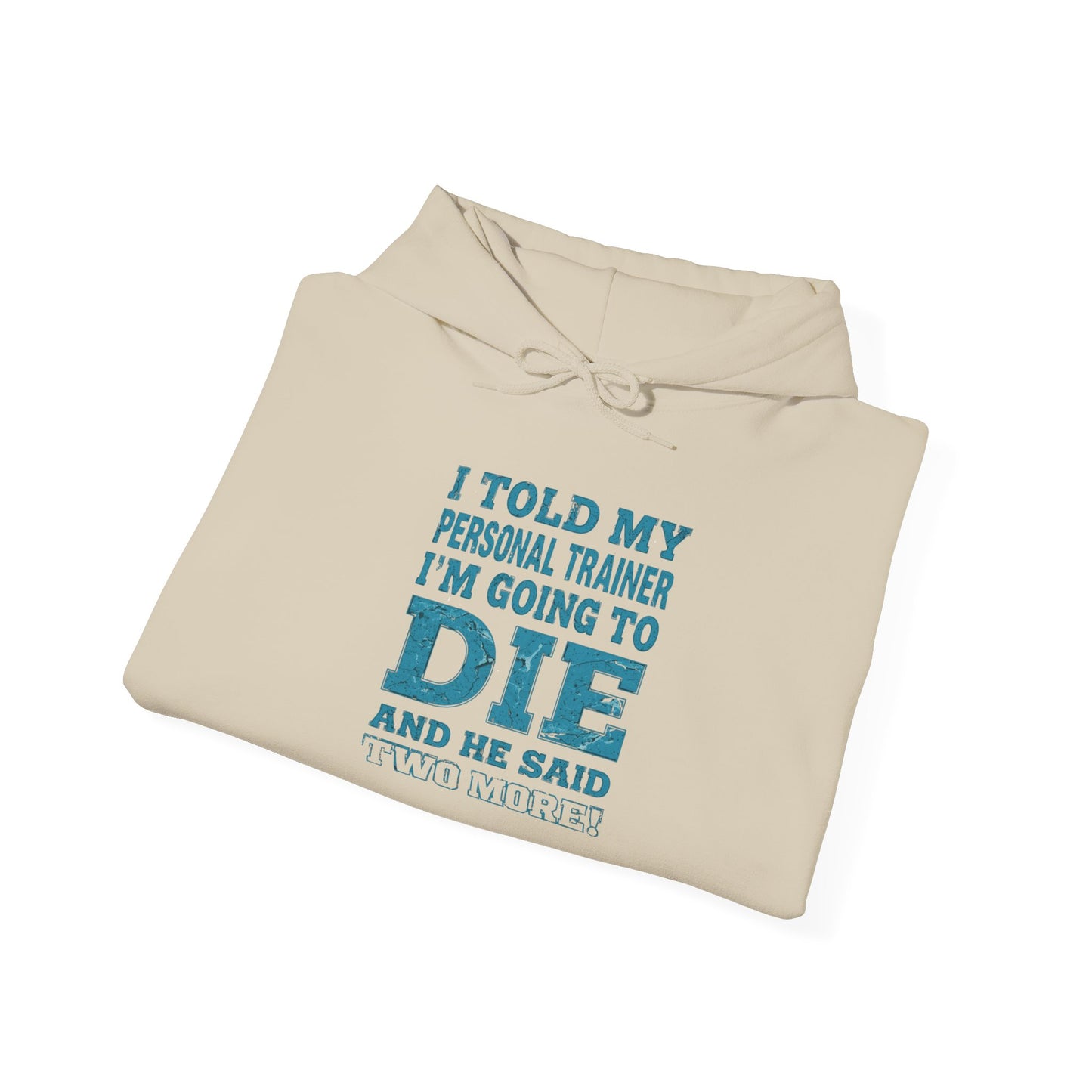 Funny - I Told My Personal Trainer That I'm Going To Die And He Said Two More! - Design - Workout Hoodie - Sizes - S - 5XL - Gym Humor Sweatshirt - Personal Trainer Gift - Fitness Motivational Apparel