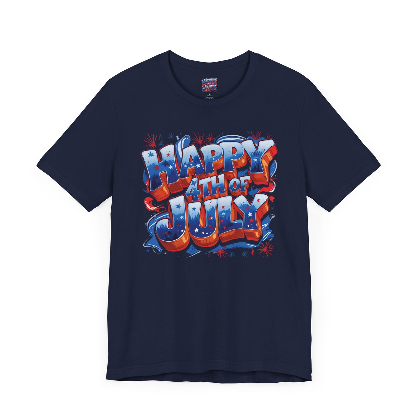 Happy 4th Of July, Print Design T-Shirt, Independence Day, American Flag, Bald Eagle, Red White Blue