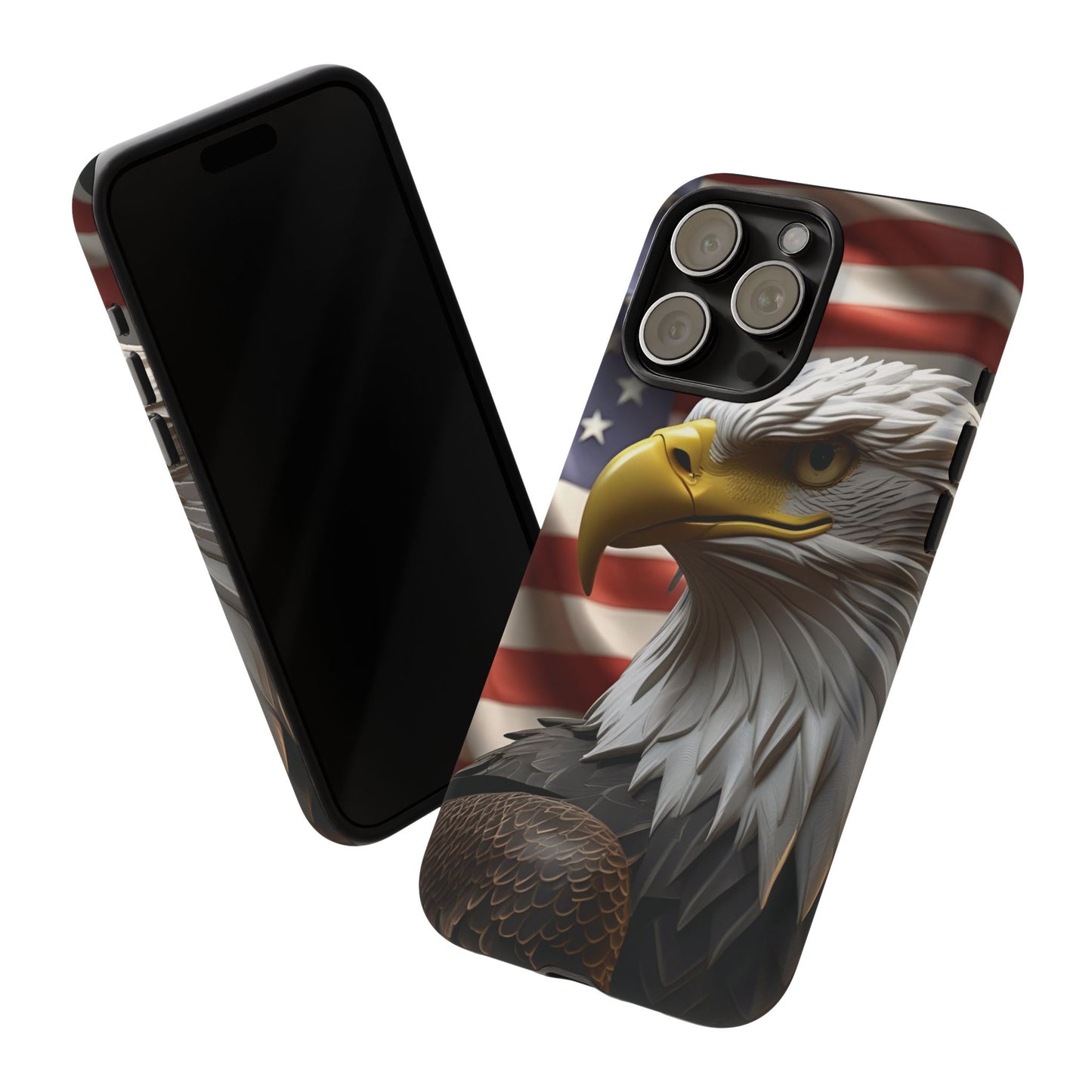 Tough Phone Cases - Patriotic - American Flag Eagle Design - Red White & Blue - Multiple Sizes -