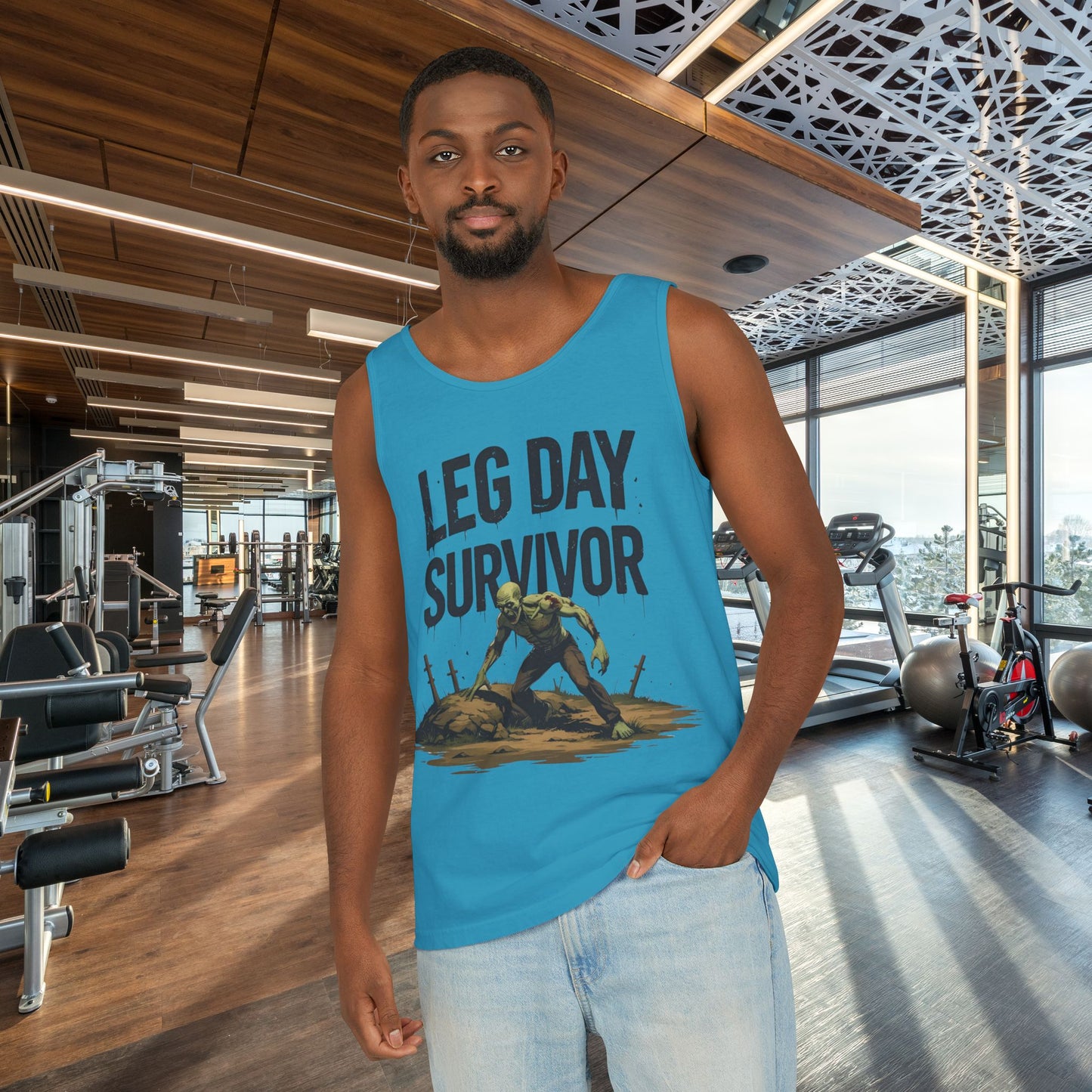 Leg Day Survivor Tank Top - Unisex Fitness Apparel, Gym Gear, Workout Clothing, Workout Gift, Funny Fitness Tee