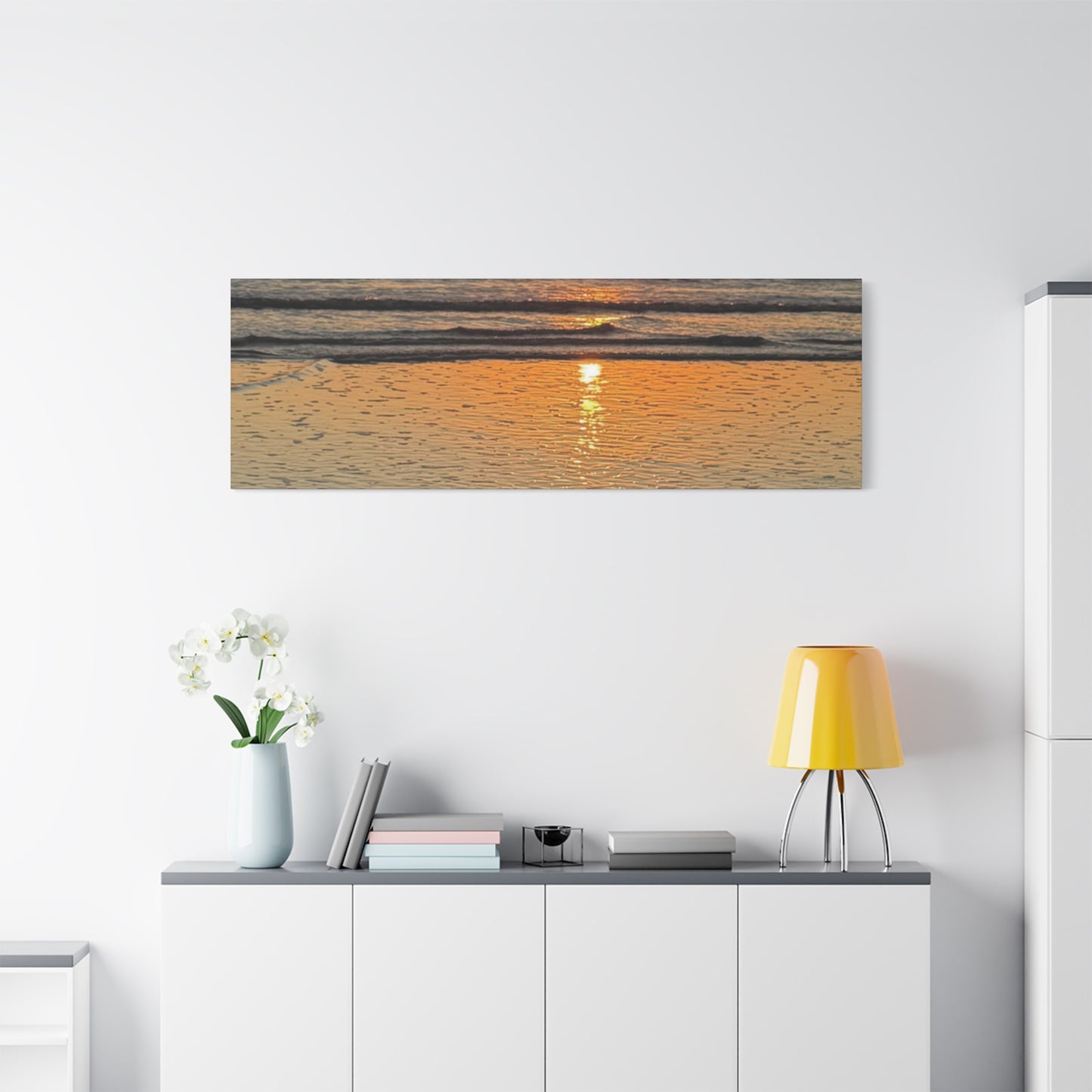 Stunning Sunset Beach Canvas Print, Ocean Decor, Wall Art, Home Decor, Coastal Artwork for Living Room