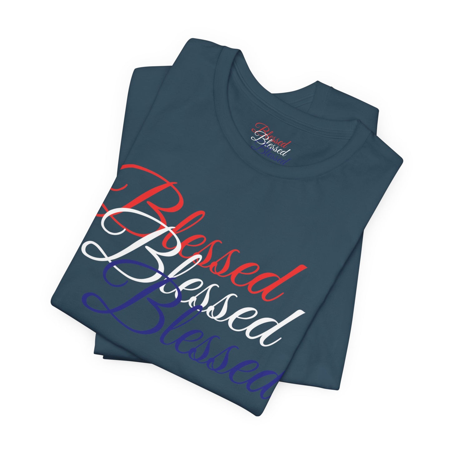 Red White Blue Blessed Design Unisex Tee