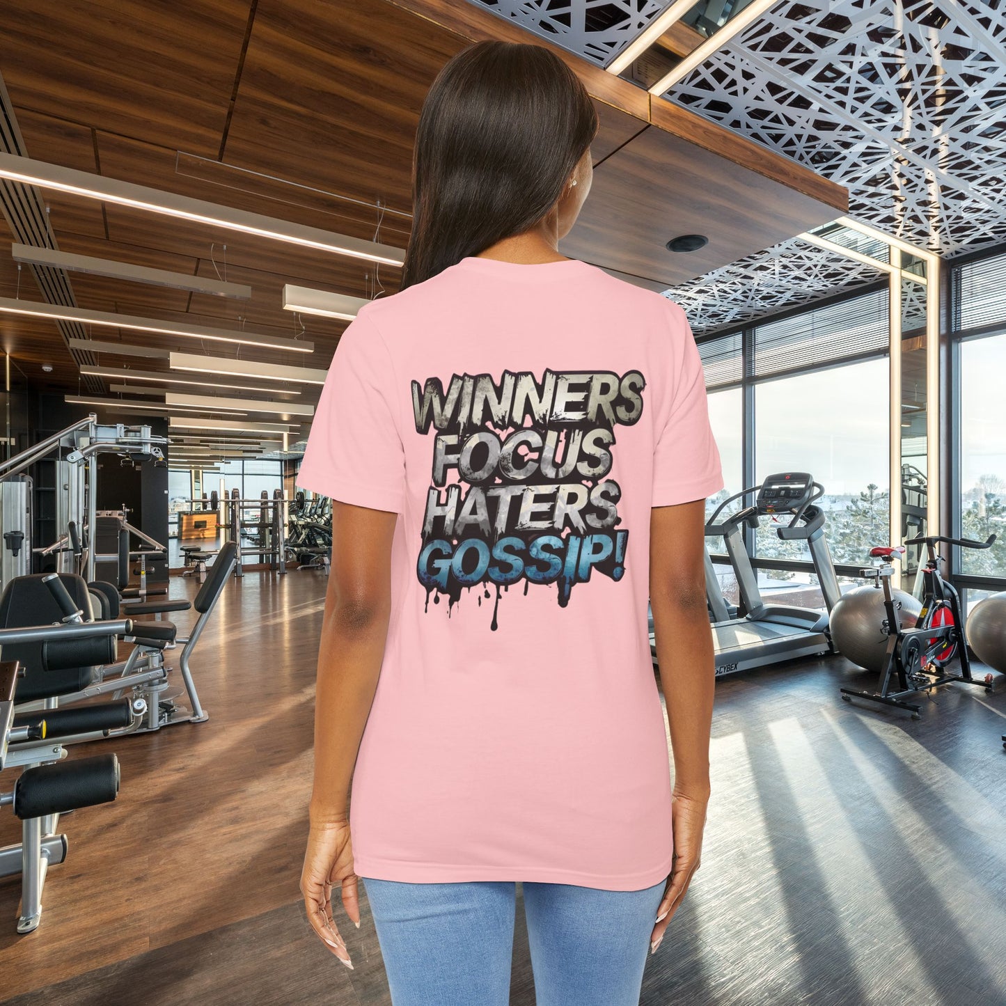 Winners Focus Haters Gossip! Tee - Motivational Graphic Shirt - Unisex Tee for Casual Wear - Gift for Friends - Streetwear Fashion