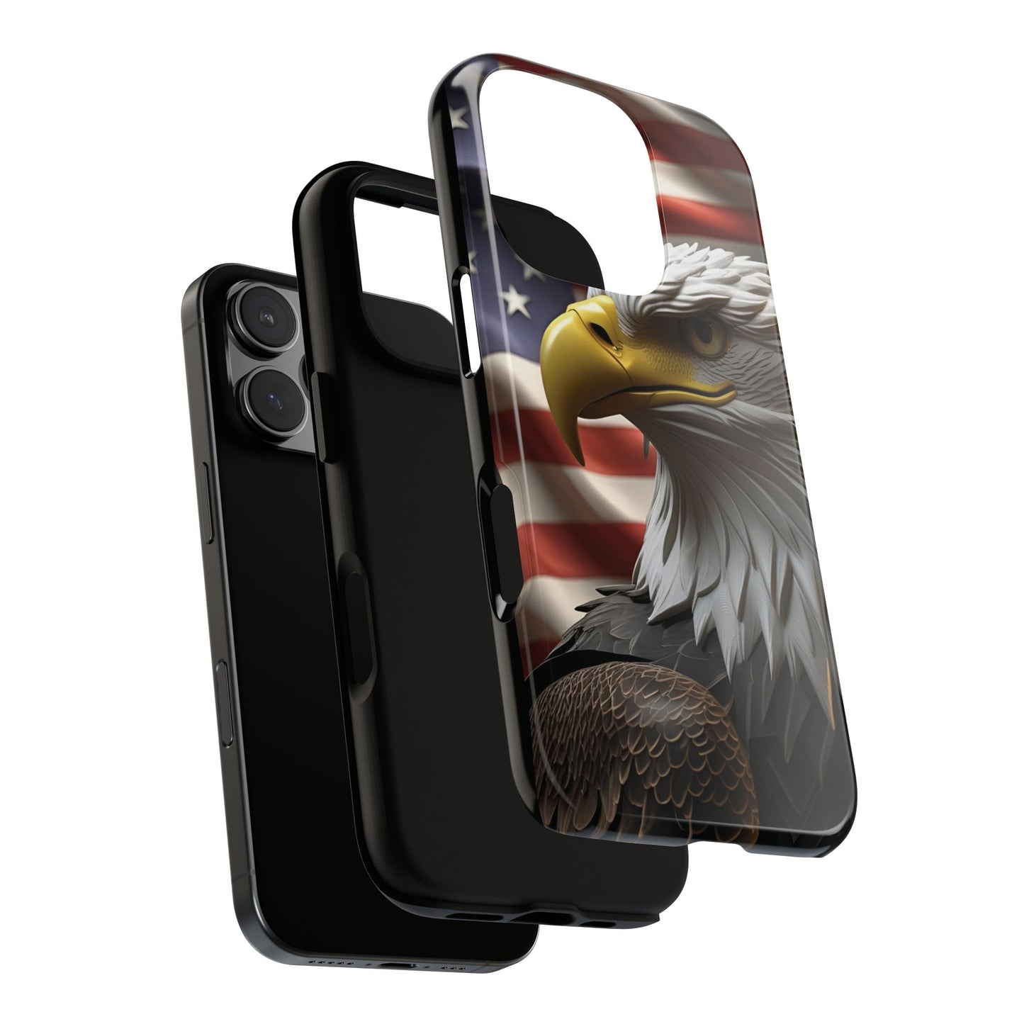 Tough Phone Cases - Patriotic - American Flag Eagle Design - Red White & Blue - Multiple Sizes -