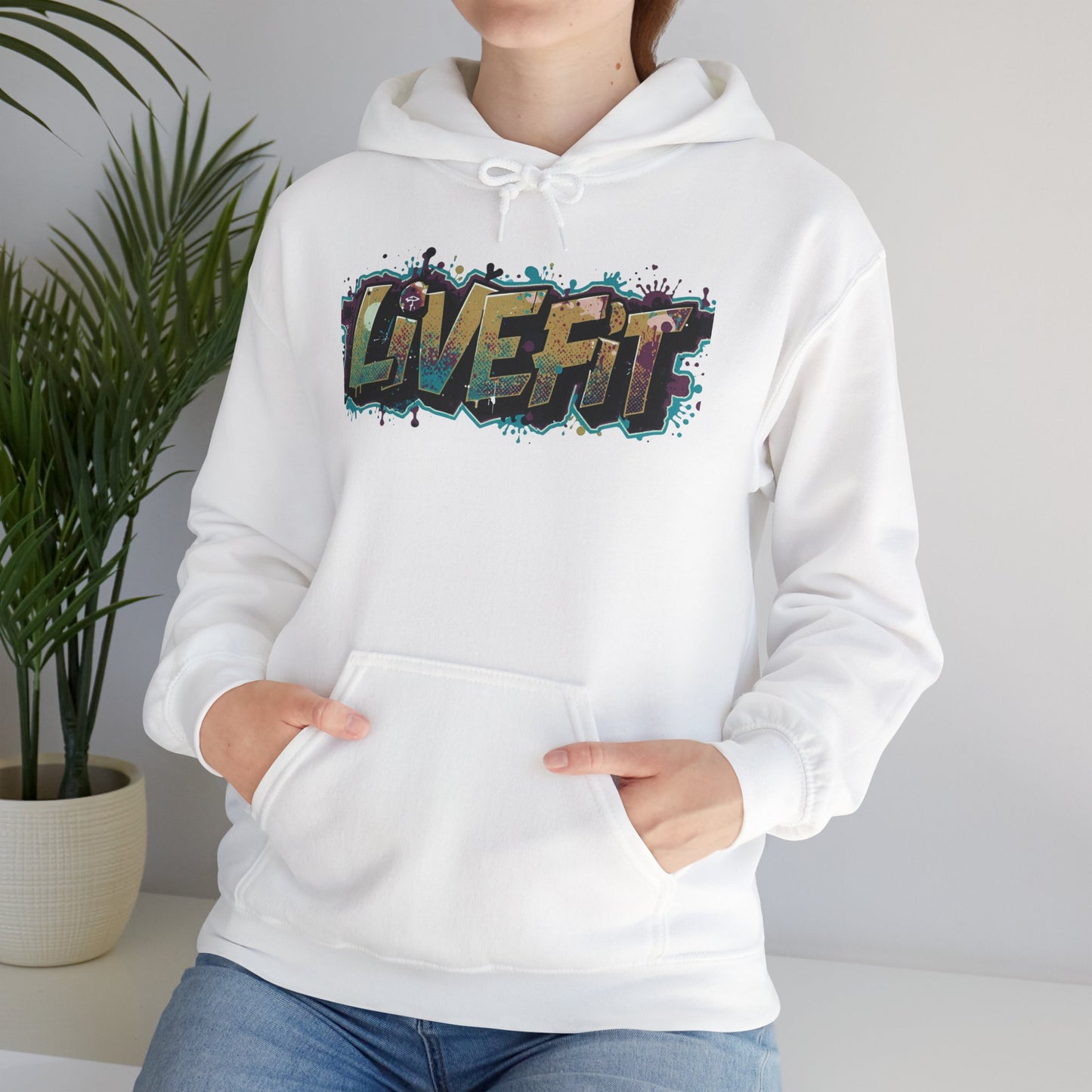 Live Fit Hoodie - Unisex Heavy Blend Sweatshirt - Fitness Enthusiasts - Gym Wear - Workout Apparel - Active Lifestyle - Gift for Him/Her -