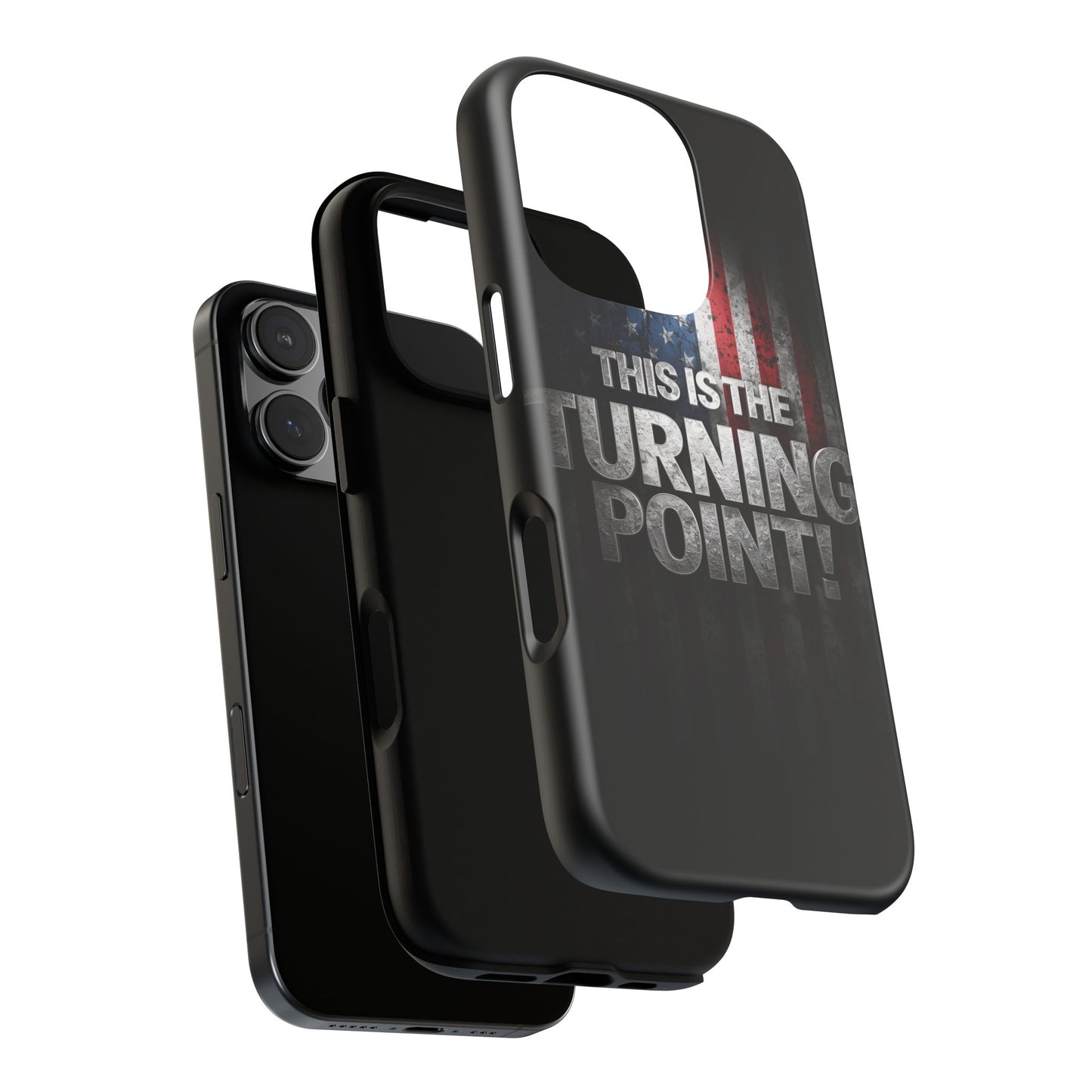 Stunning Patriotic Protective Cell Phone Case - Charlie Kirk - This Is The Turning Point! - Red White Blue - Beautiful American Flag Backdrop Design - Perfect Gift for Everyday Use, Durable Cover, Stylish Protection