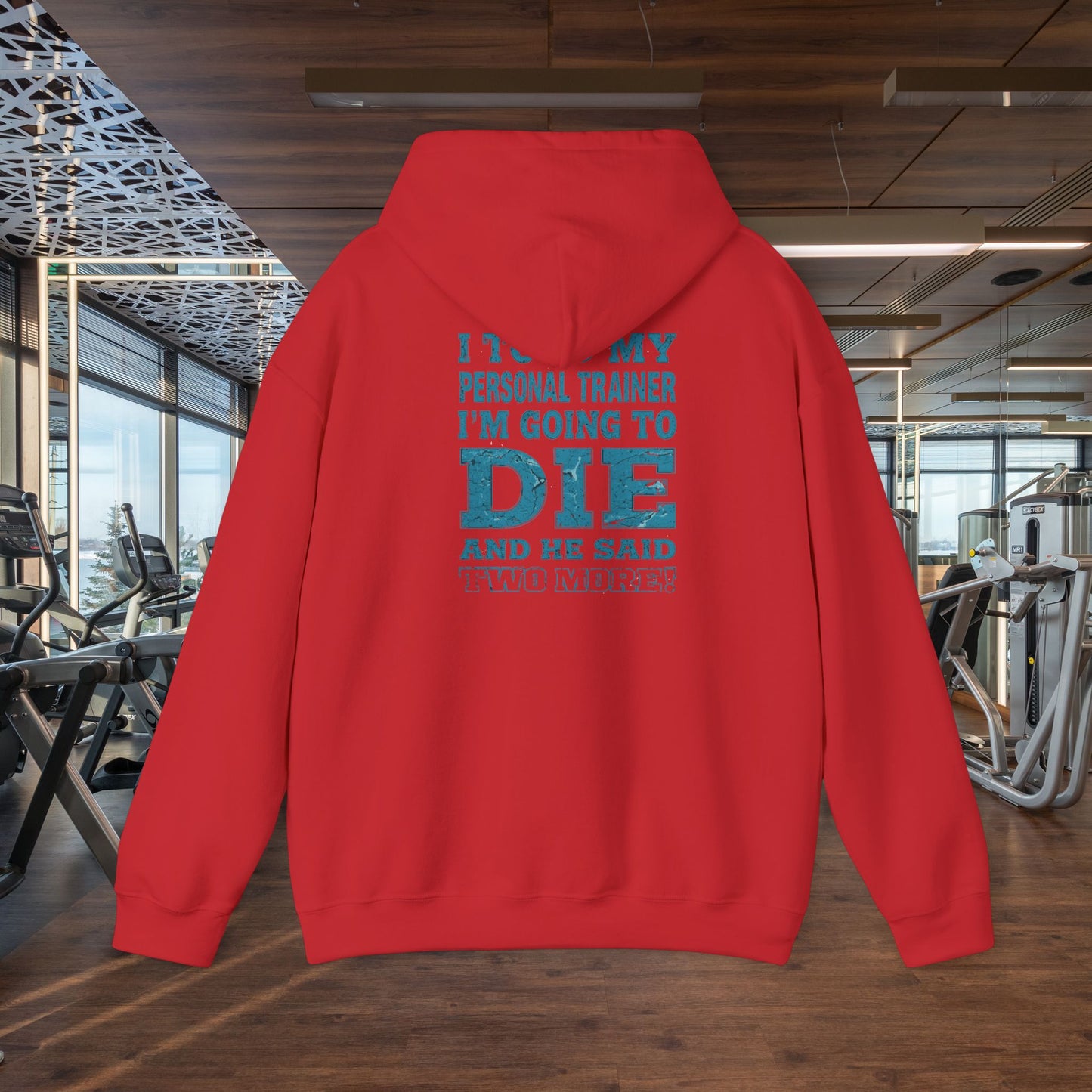 Funny - I Told My Personal Trainer That I'm Going To Die And He Said Two More! - Design - Workout Hoodie - Sizes - S - 5XL - Gym Humor Sweatshirt - Personal Trainer Gift - Fitness Motivational Apparel