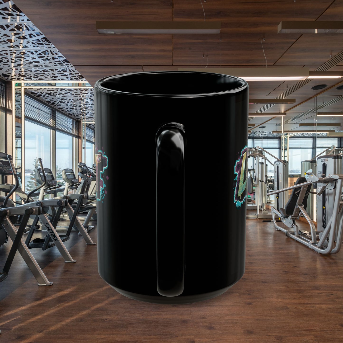 Fitness Motivational Mug - Live Fit Coffee Cup - Workout Gift - Gym Drink-ware - Black Mug for Fitness Enthusiasts - Christmas Gift