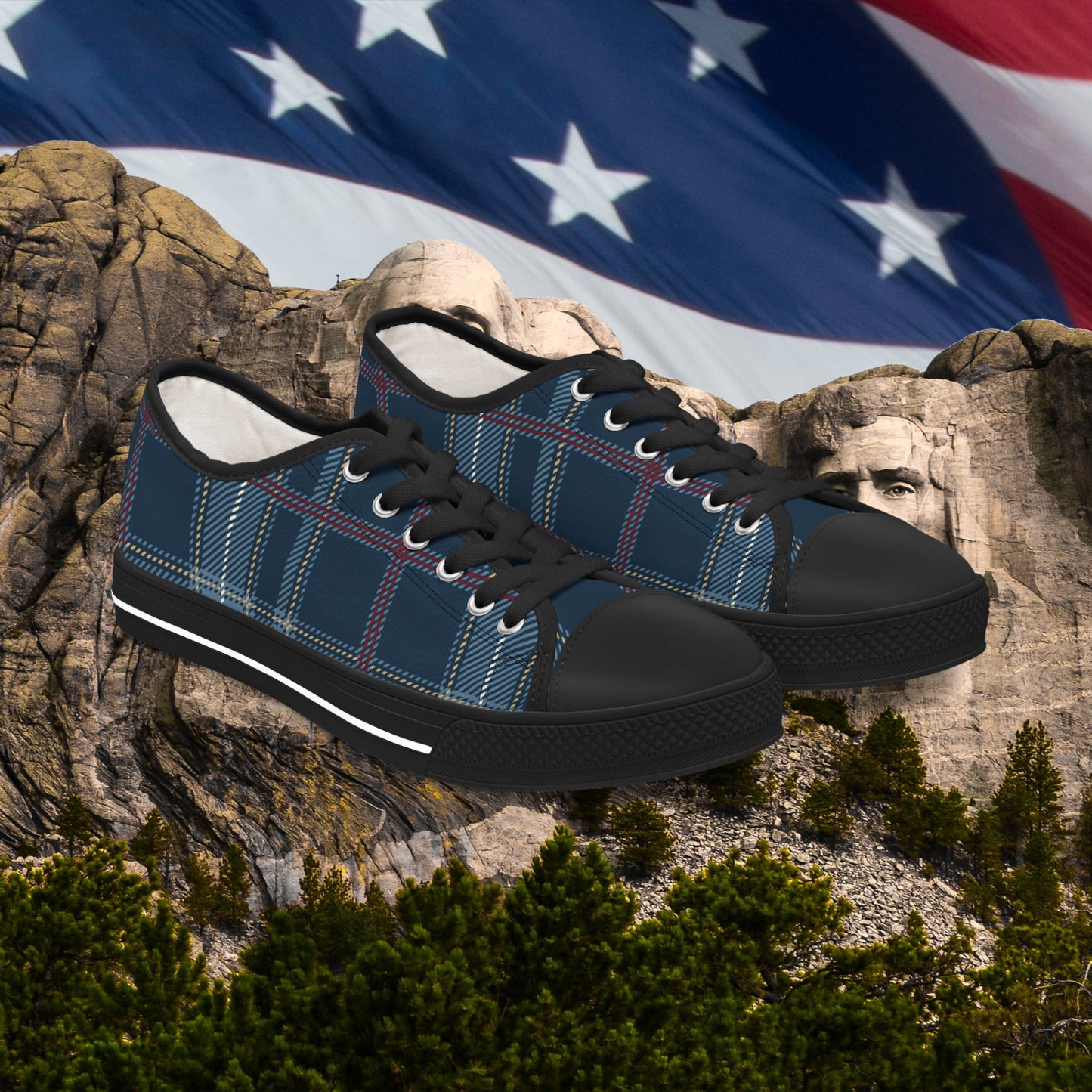 ๐บ๐ธ Plaid Blue ๐บ๐ธ Low Top Sneakers ๐บ๐ธ Comfortable ๐บ๐ธCasual Footwear ๐บ๐ธ for Every Occasion ๐บ๐ธ