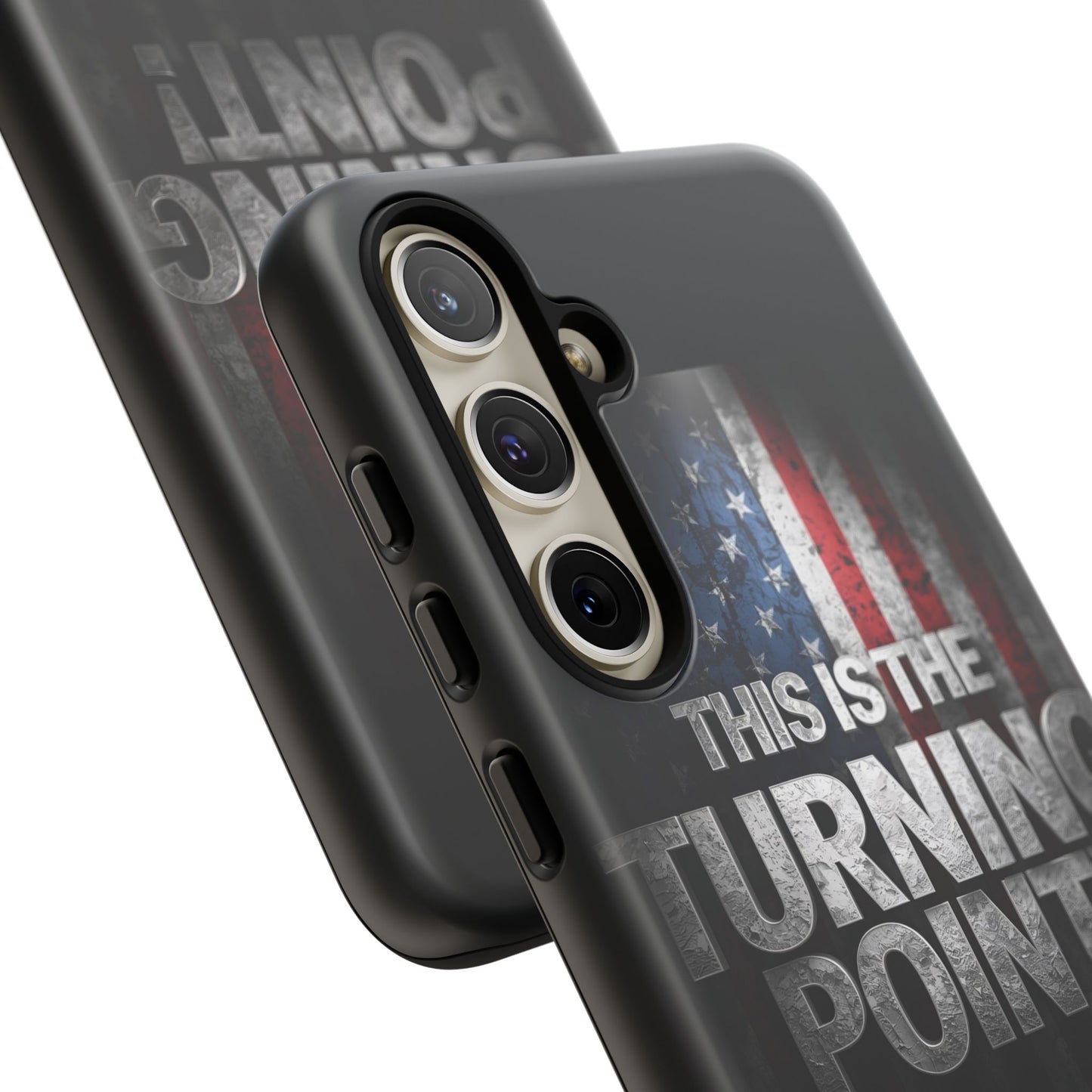Stunning Patriotic Protective Cell Phone Case - Charlie Kirk - This Is The Turning Point! - Red White Blue - Beautiful American Flag Backdrop Design - Perfect Gift for Everyday Use, Durable Cover, Stylish Protection
