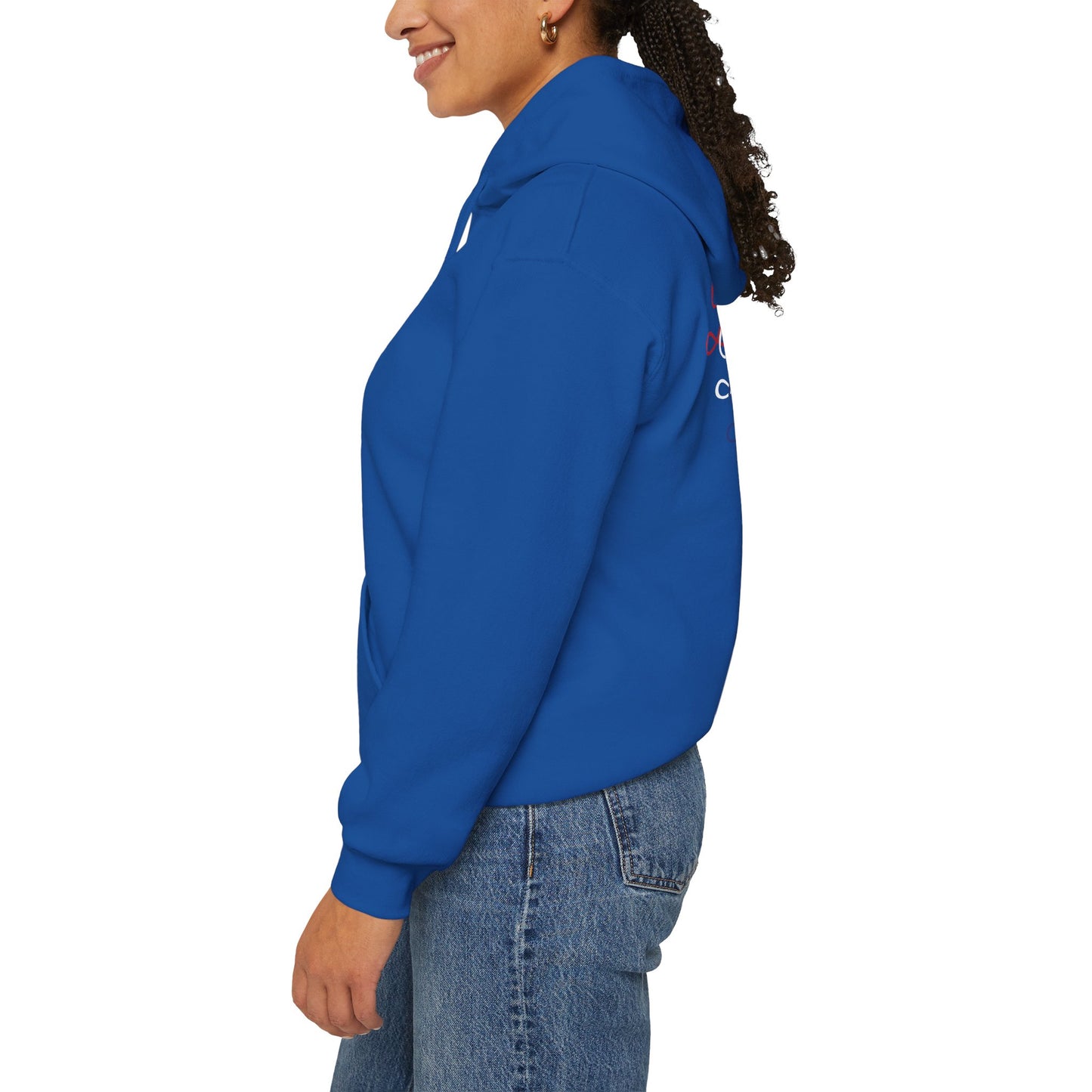 Blessed Hoodie – Patriotic Red, White & Blue Unisex Pullover Sweatshirt with Front & Back Print – Cozy, Positive Vibes Gift