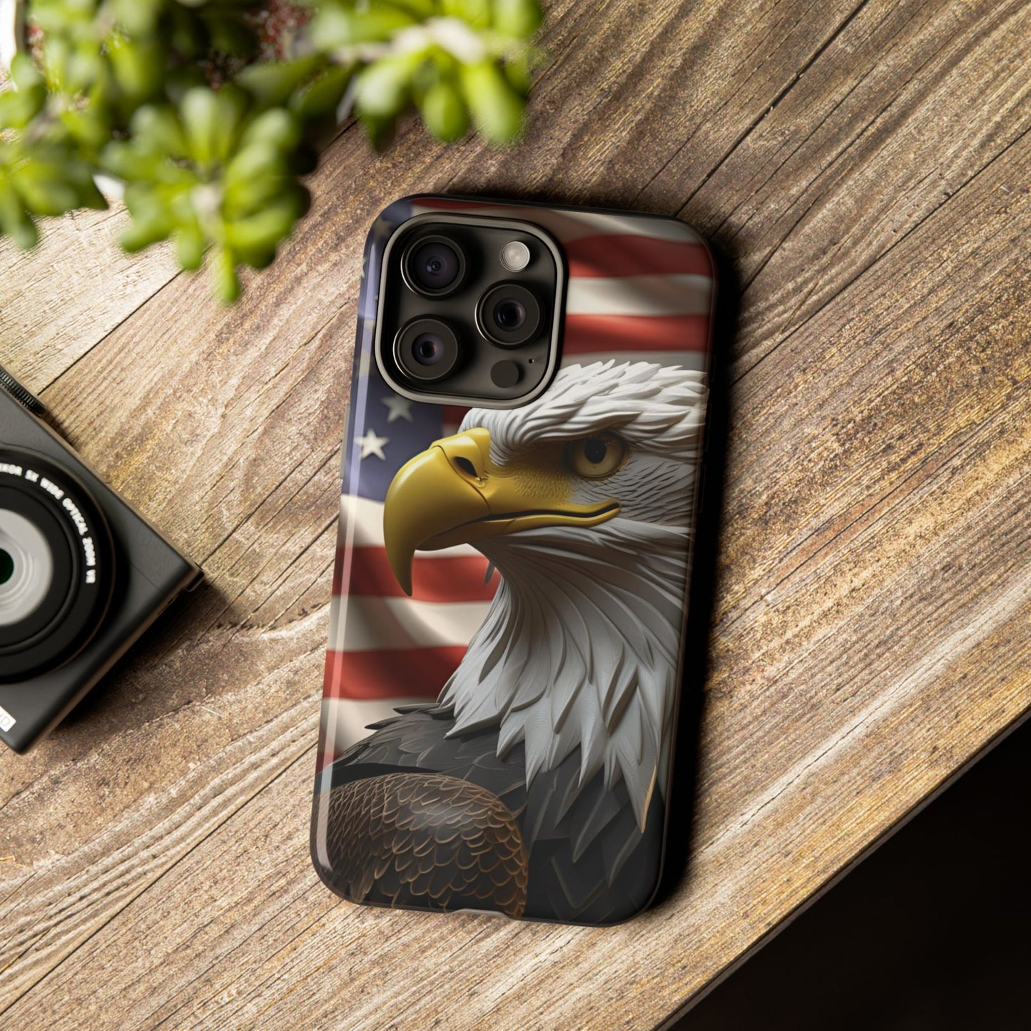 Tough Phone Cases - Patriotic - American Flag Eagle Design - Red White & Blue - Multiple Sizes -