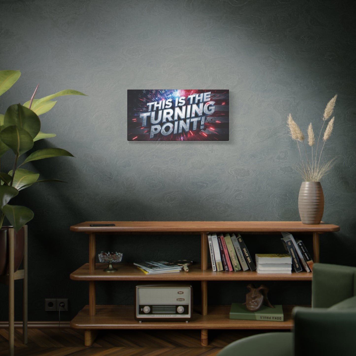 Canvas Print - Patriotic Wall Art - Stunning - Red White Blue - American Flag Backdrop - Charlie Kirk Inspired - This Is The Turning Point! - Multiple Sizes -