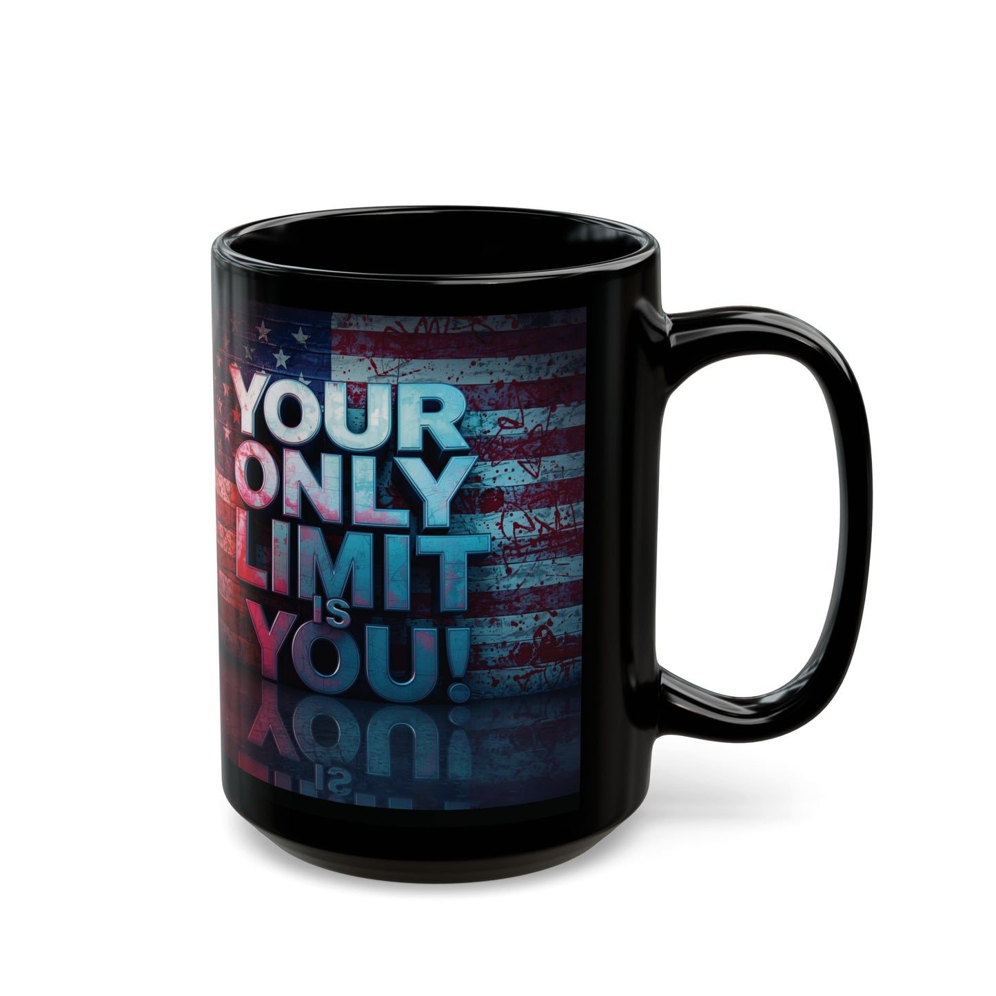 Inspirational Black Mug - Motivational Coffee Cup - Your Only Limit Is You!