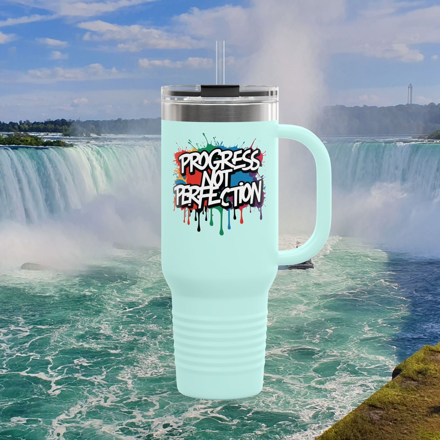 💥Inspirational 💥 Vibrant 💥 Durable 💥 Stainless Steel 💥 Insulated 💥 Travel Mug-Tumbler 💥 40oz 💥 Leak-Proof Lid 💥 8 Different Colors To Choose From 💥 Motivation On The Move 💥