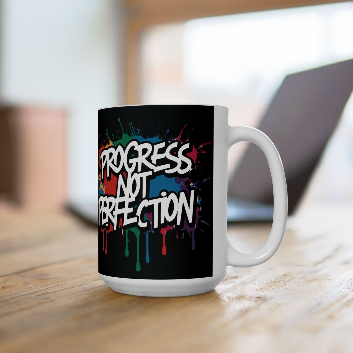 💥 Vibrant 💥Motivational 💥 Stylish Ceramic Mug 💥 Progress Not Perfection 💥 Inspiring Coffee Cup for Daily Motivation 💥 Available In 2 Convenient Sizes 11oz & 15oz 💥