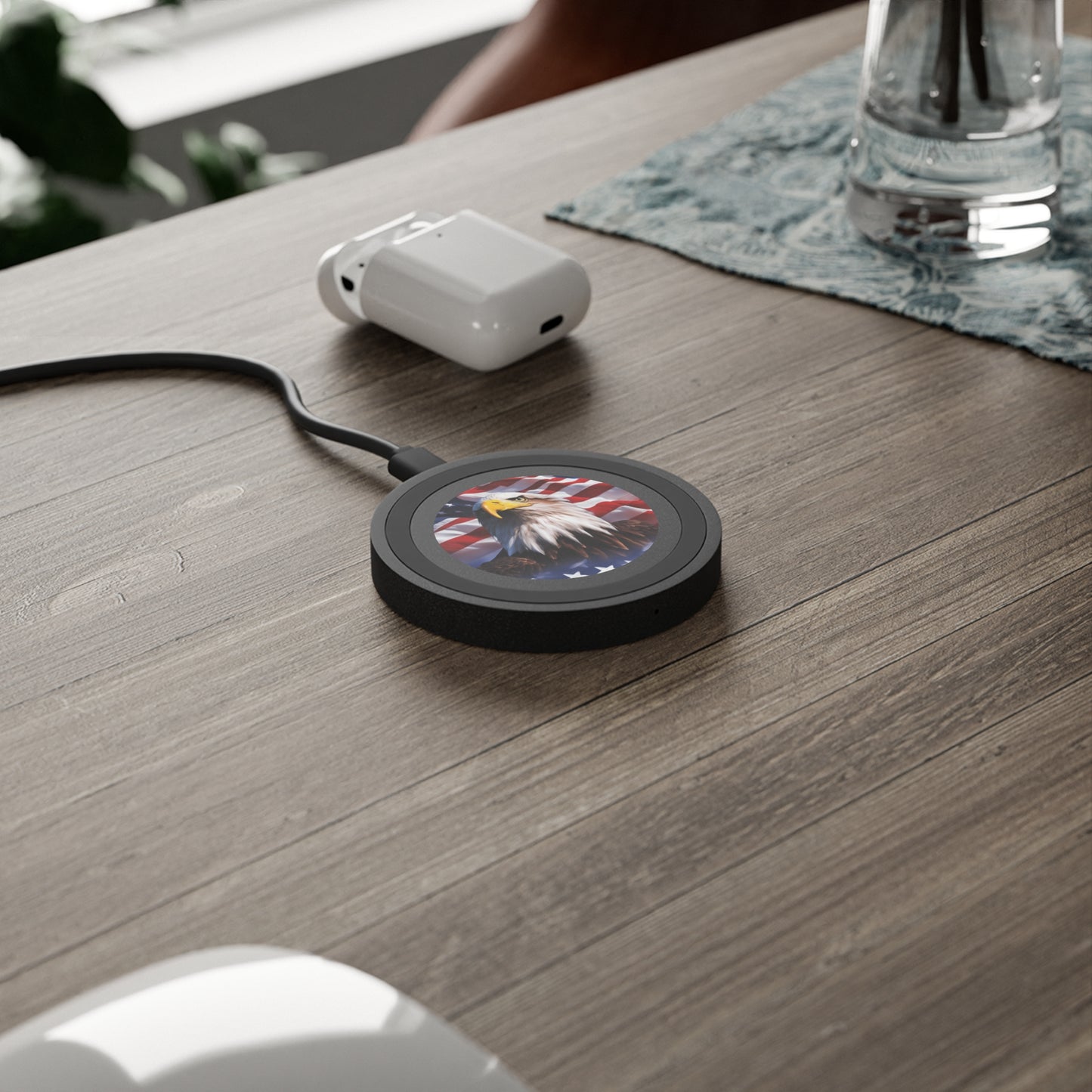 💥 Wireless Charging Pad 💥 Patriotic 💥 Eagle 💥 USA 💥American Flag Design 💥