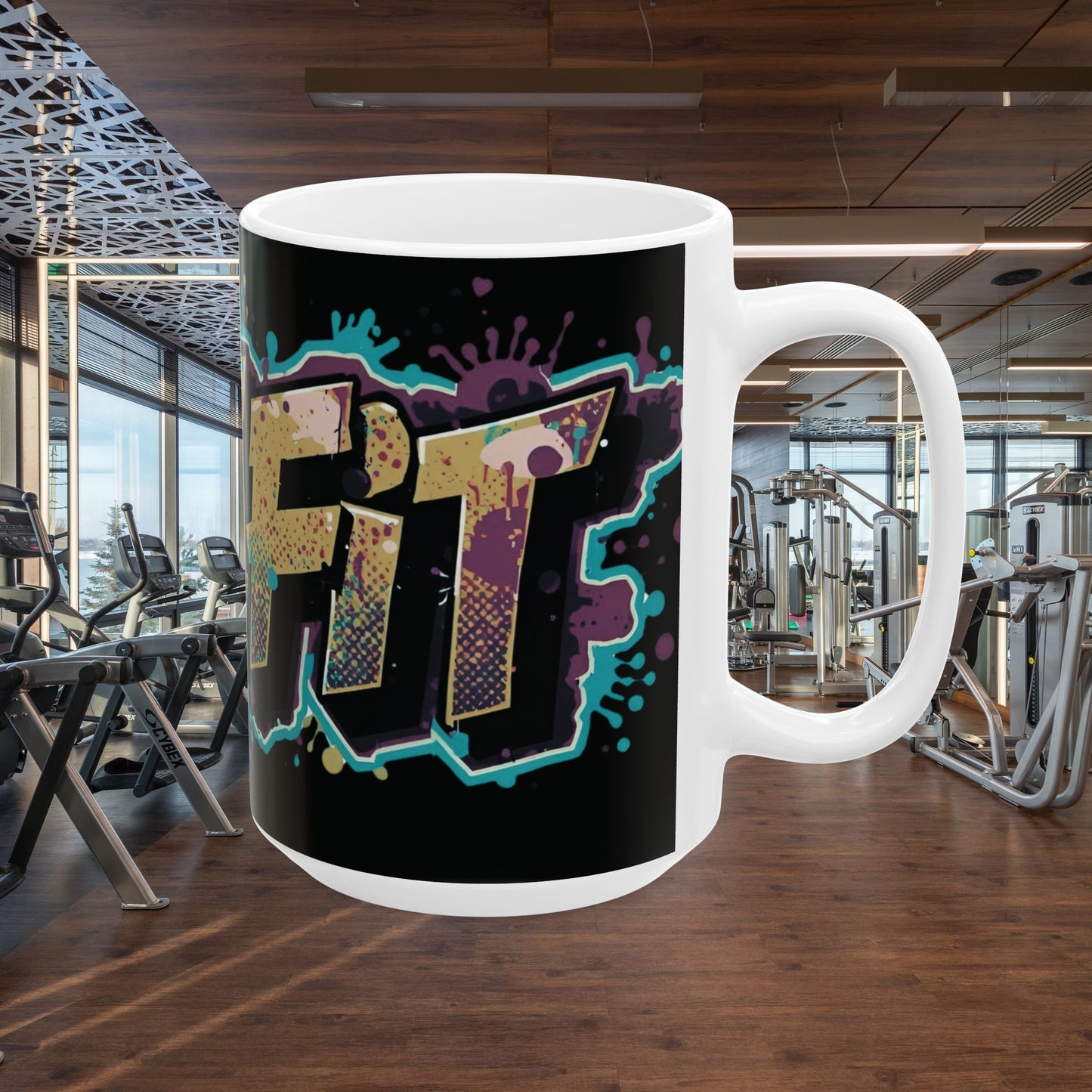 Vibrant - Live Fit Design - White Ceramic Mug - 2 Convenient Sizes - 11oz - 15oz -