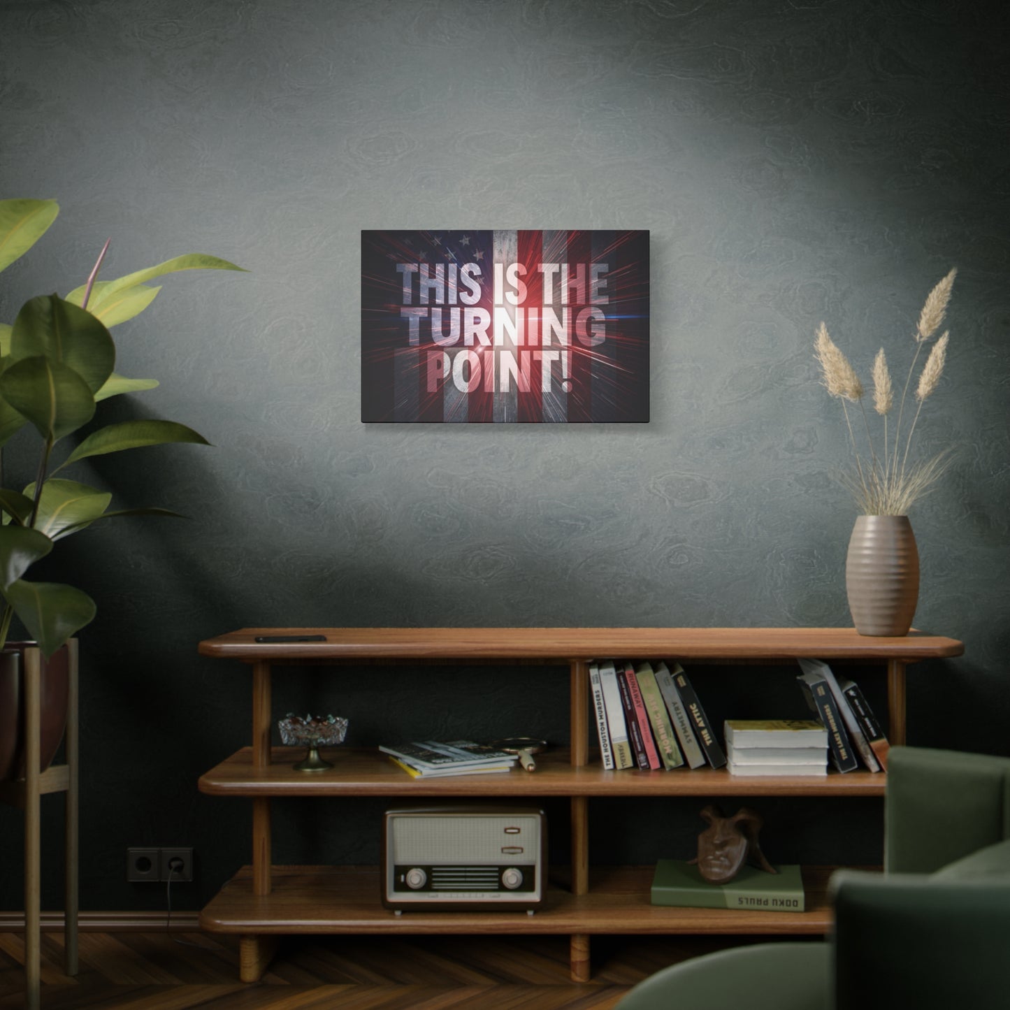 Charlie Kirk - This Is The Turning Point! - Red White Blue - Stunning American Flag Backdrop Design - Patriotic - Motivational Wall Art - Canvas - Multiple Sizes