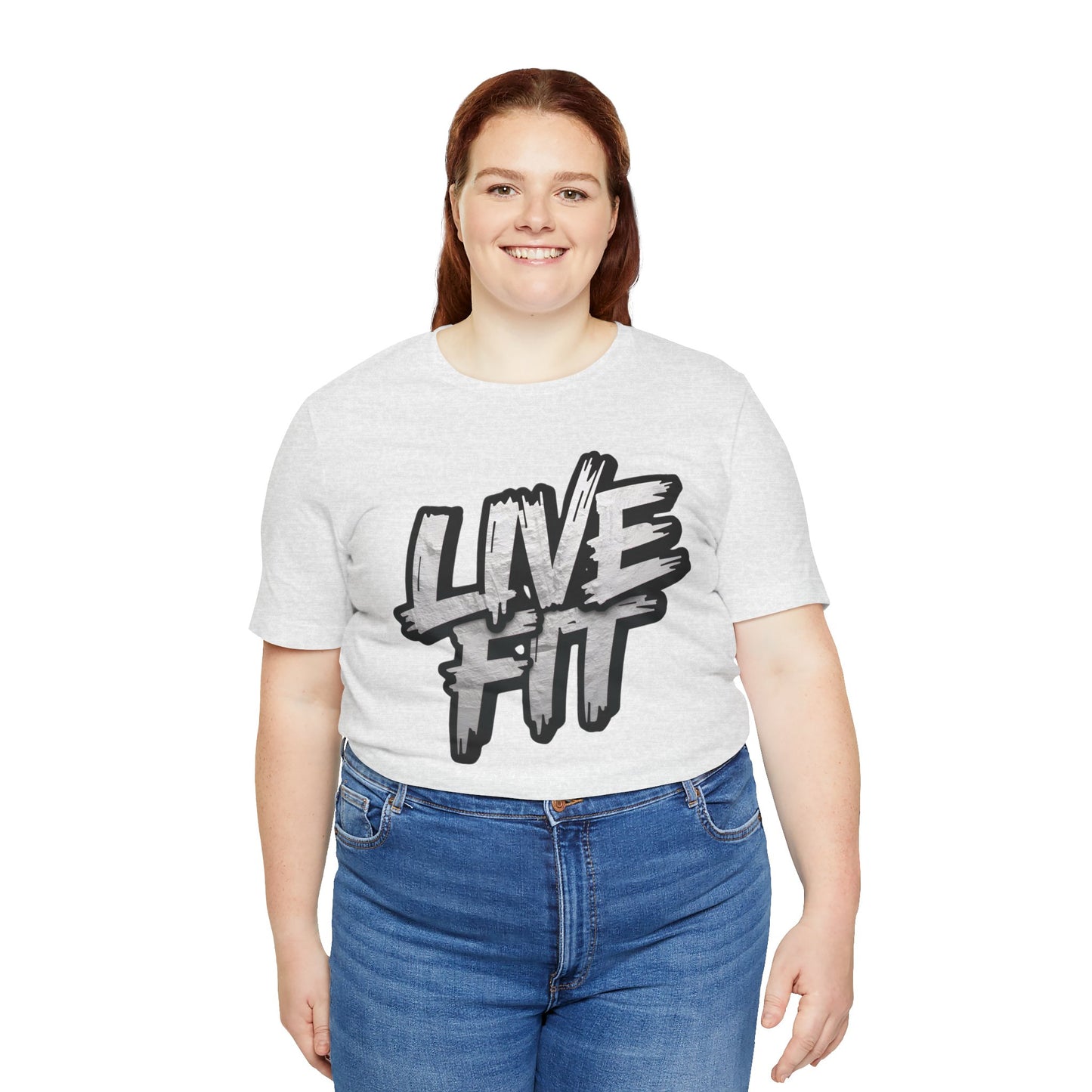 LIVE FIT Unisex Jersey Tee - Fitness Shirt - XS - 4XL - Workout Apparel - Motivational T-Shirt - Casual Wear - Gift for Fitness Enthusiasts