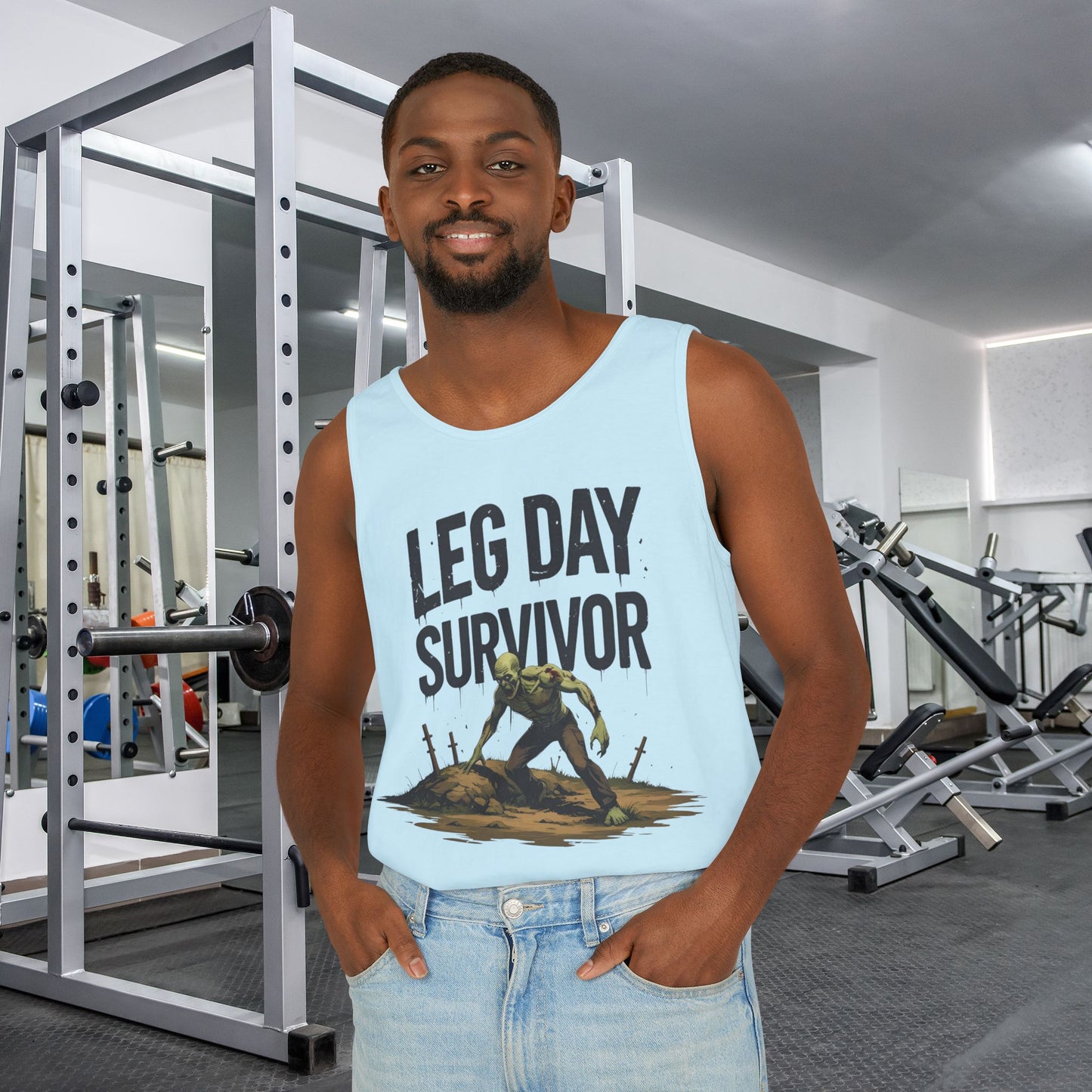 Leg Day Survivor Tank Top - Unisex Fitness Apparel, Gym Gear, Workout Clothing, Workout Gift, Funny Fitness Tee