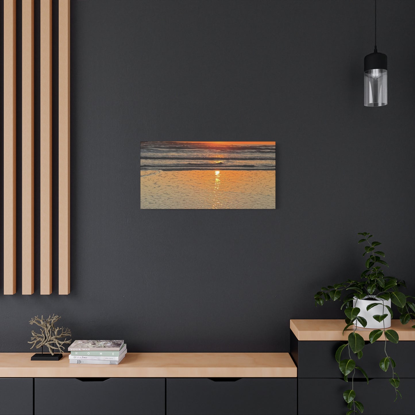 Stunning Sunset Beach Canvas Print, Ocean Decor, Wall Art, Home Decor, Coastal Artwork for Living Room