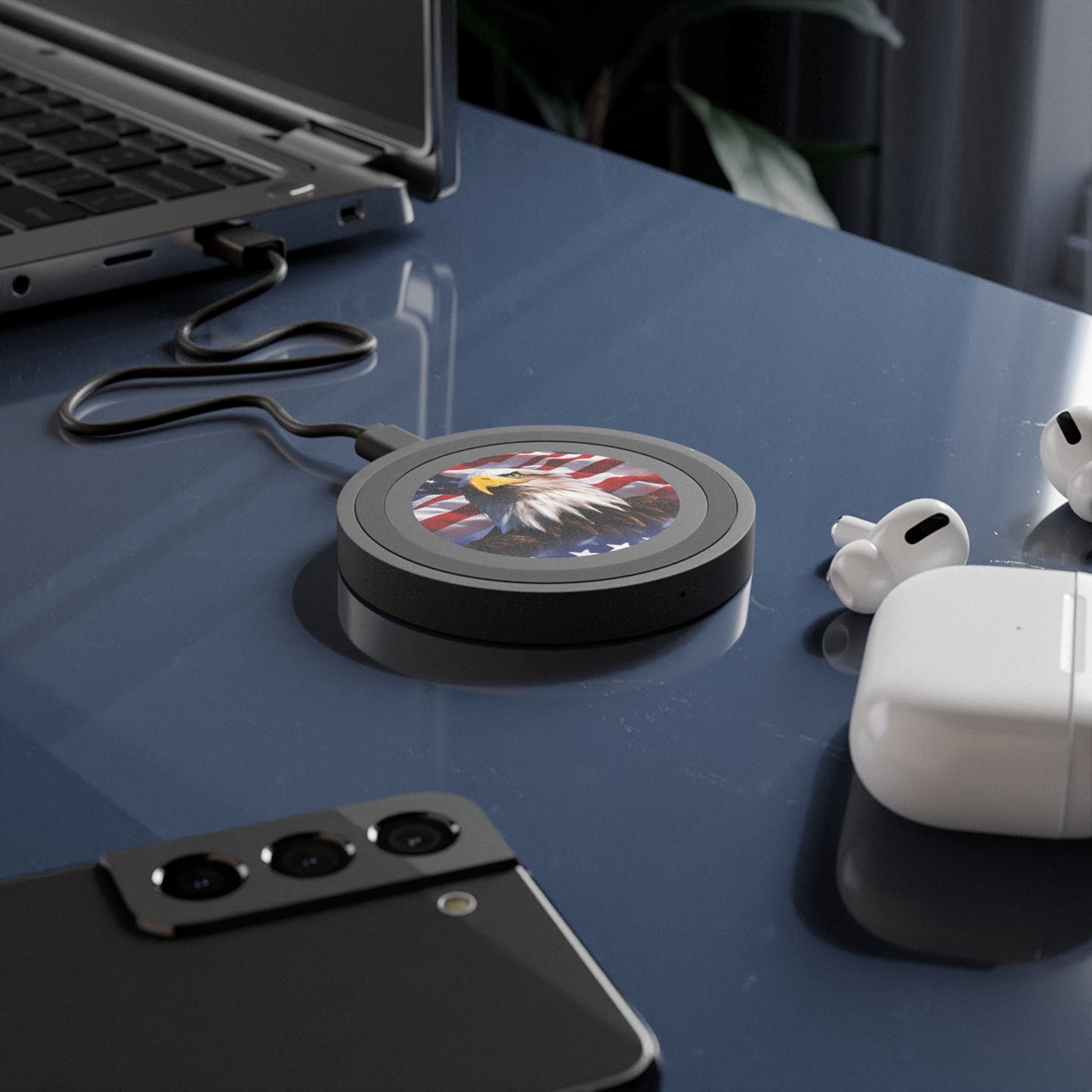 💥 Wireless Charging Pad 💥 Patriotic 💥 Eagle 💥 USA 💥American Flag Design 💥