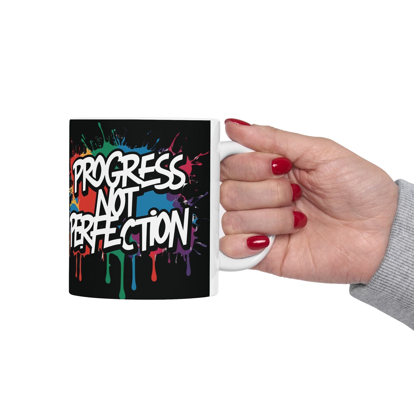 💥 Vibrant 💥Motivational 💥 Stylish Ceramic Mug 💥 Progress Not Perfection 💥 Inspiring Coffee Cup for Daily Motivation 💥 Available In 2 Convenient Sizes 11oz & 15oz 💥
